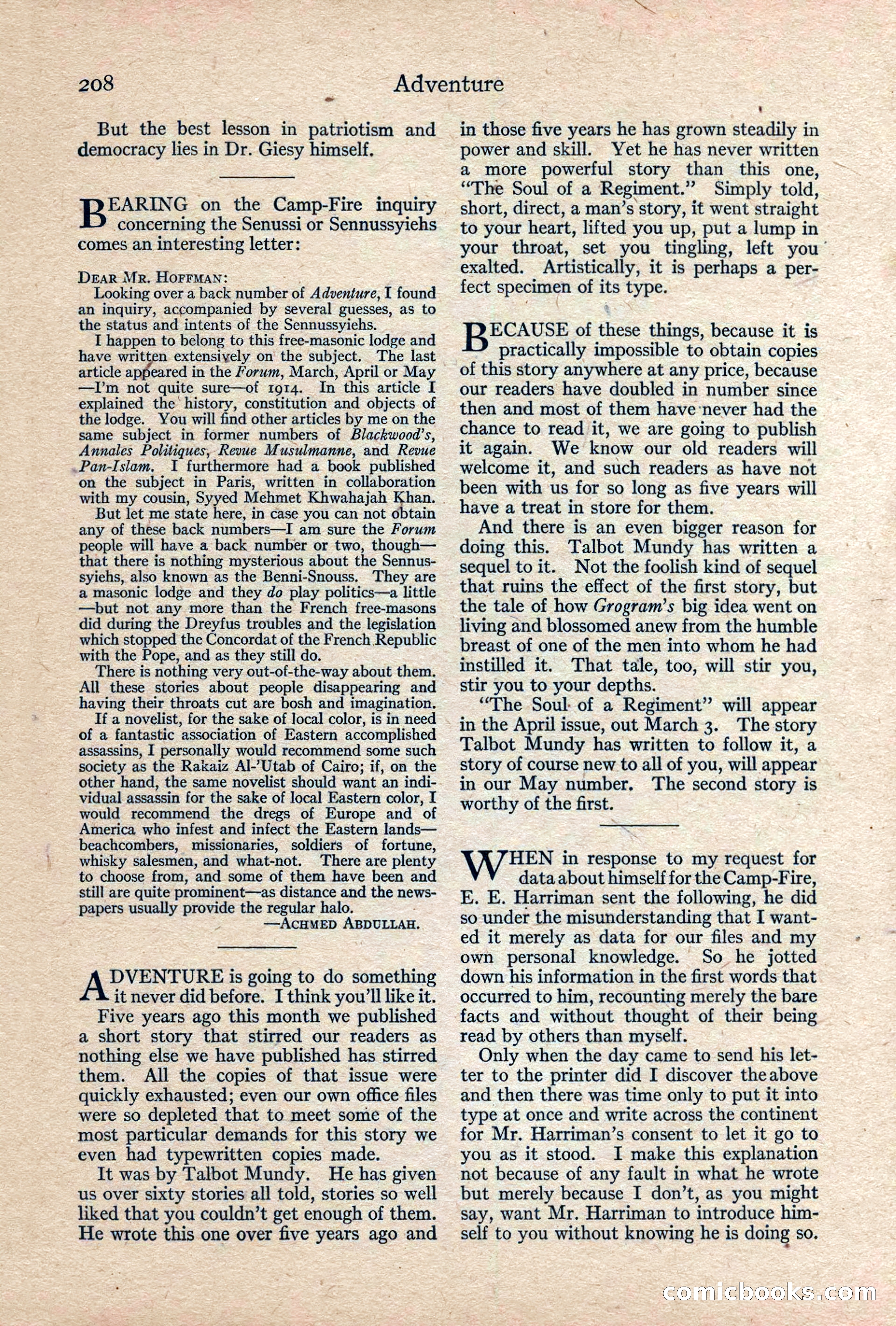 Adventure, February 1917 — page 210 of 228