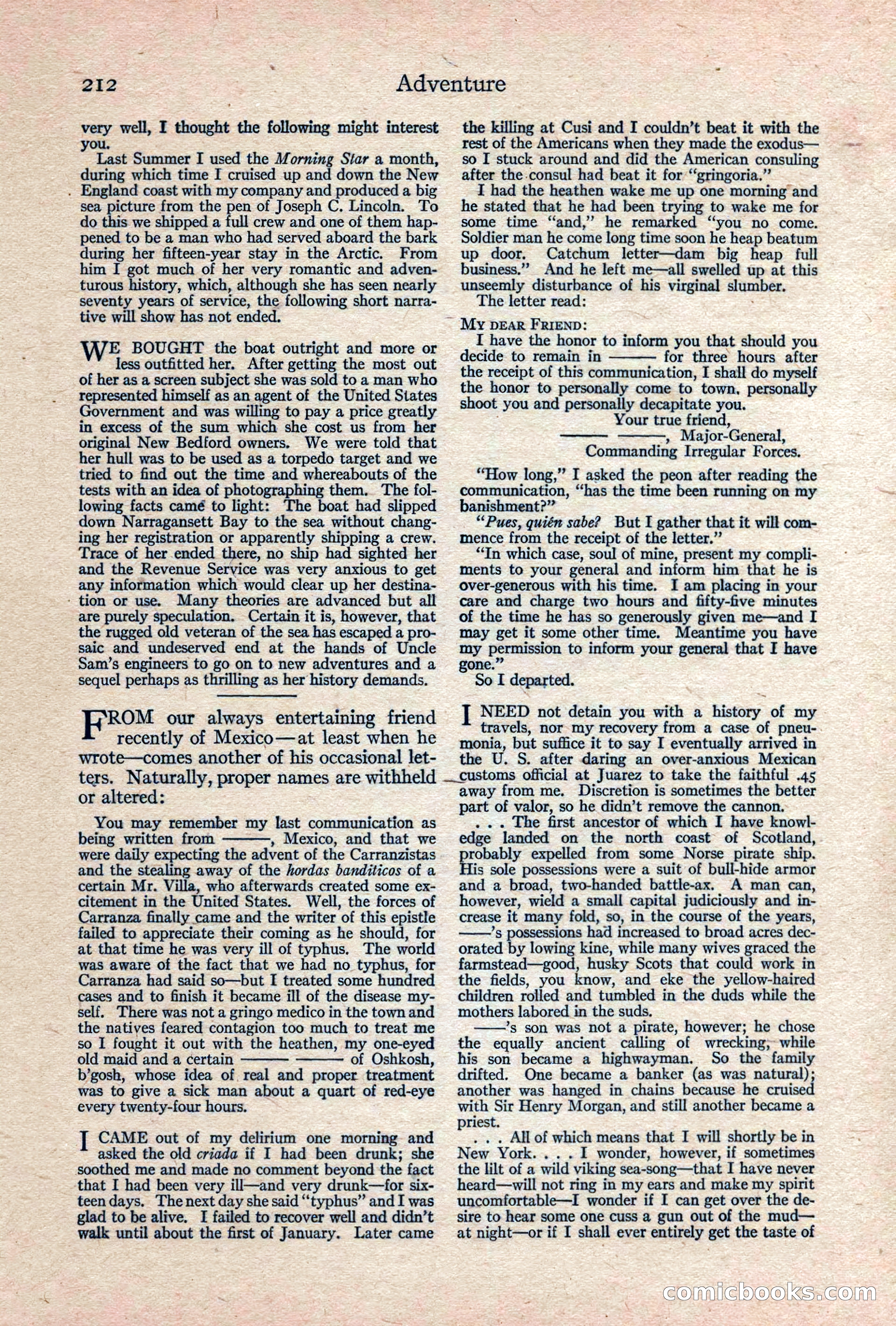 Adventure, February 1917 — page 214 of 228