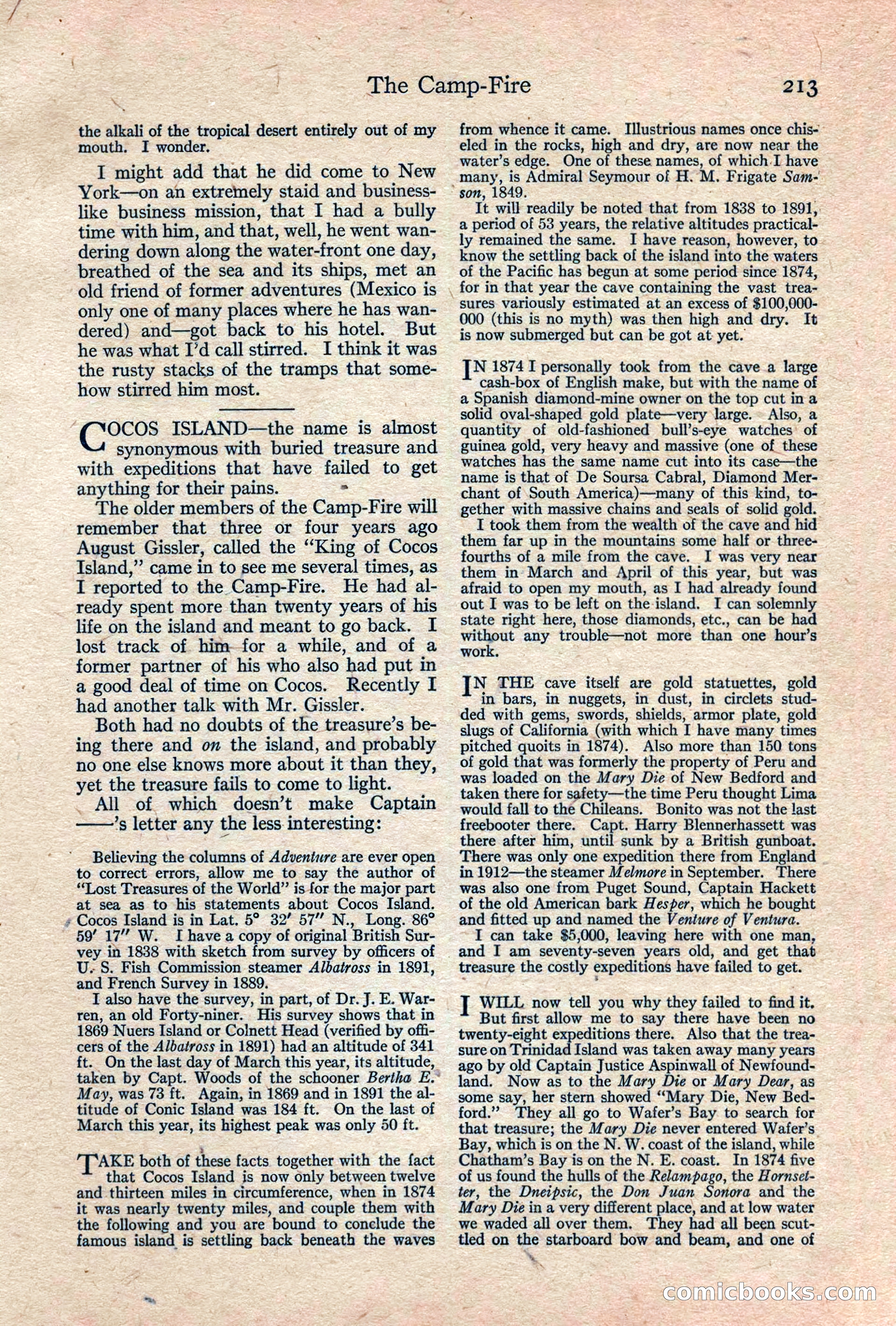 Adventure, February 1917 — page 215 of 228