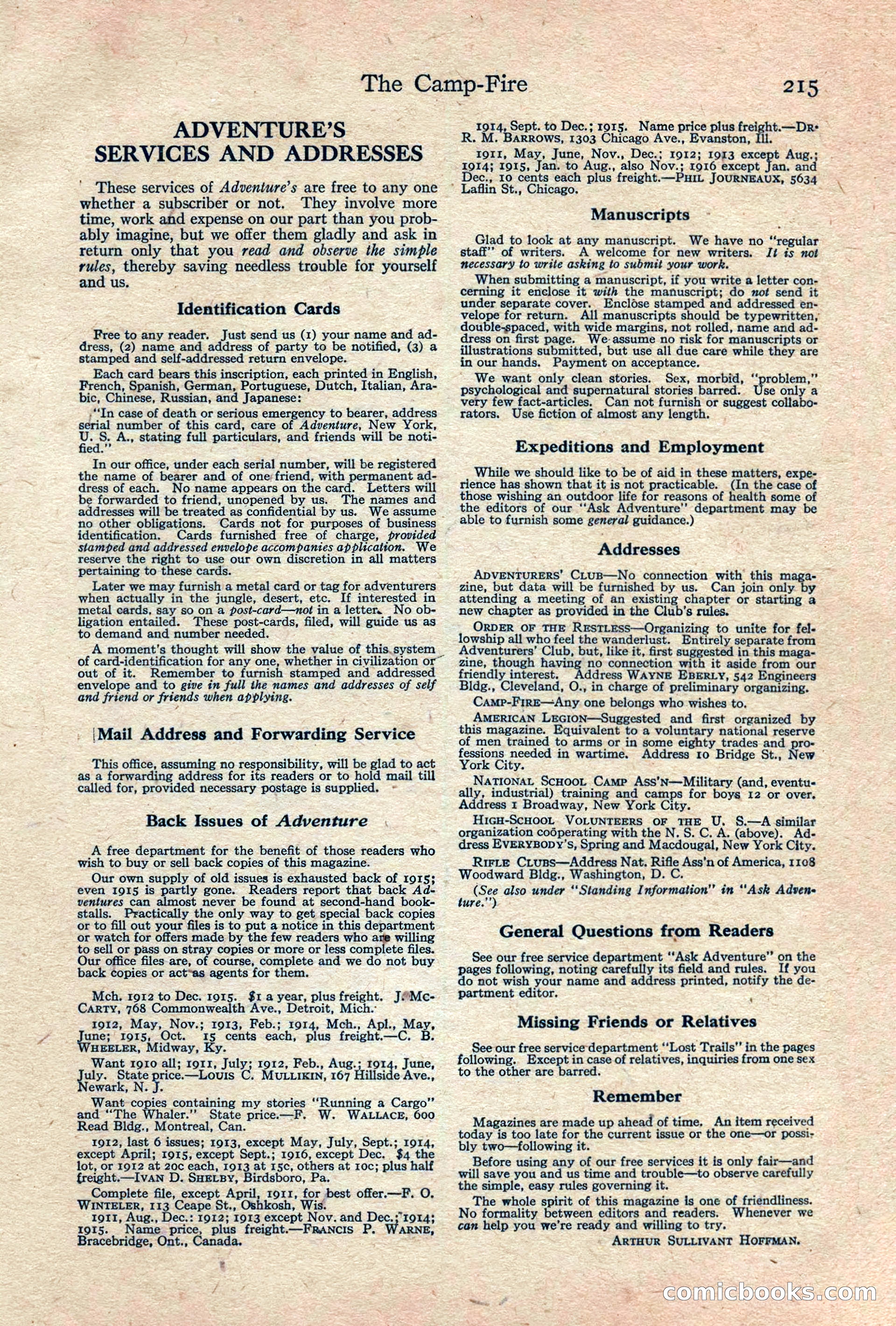 Adventure, February 1917 — page 217 of 228