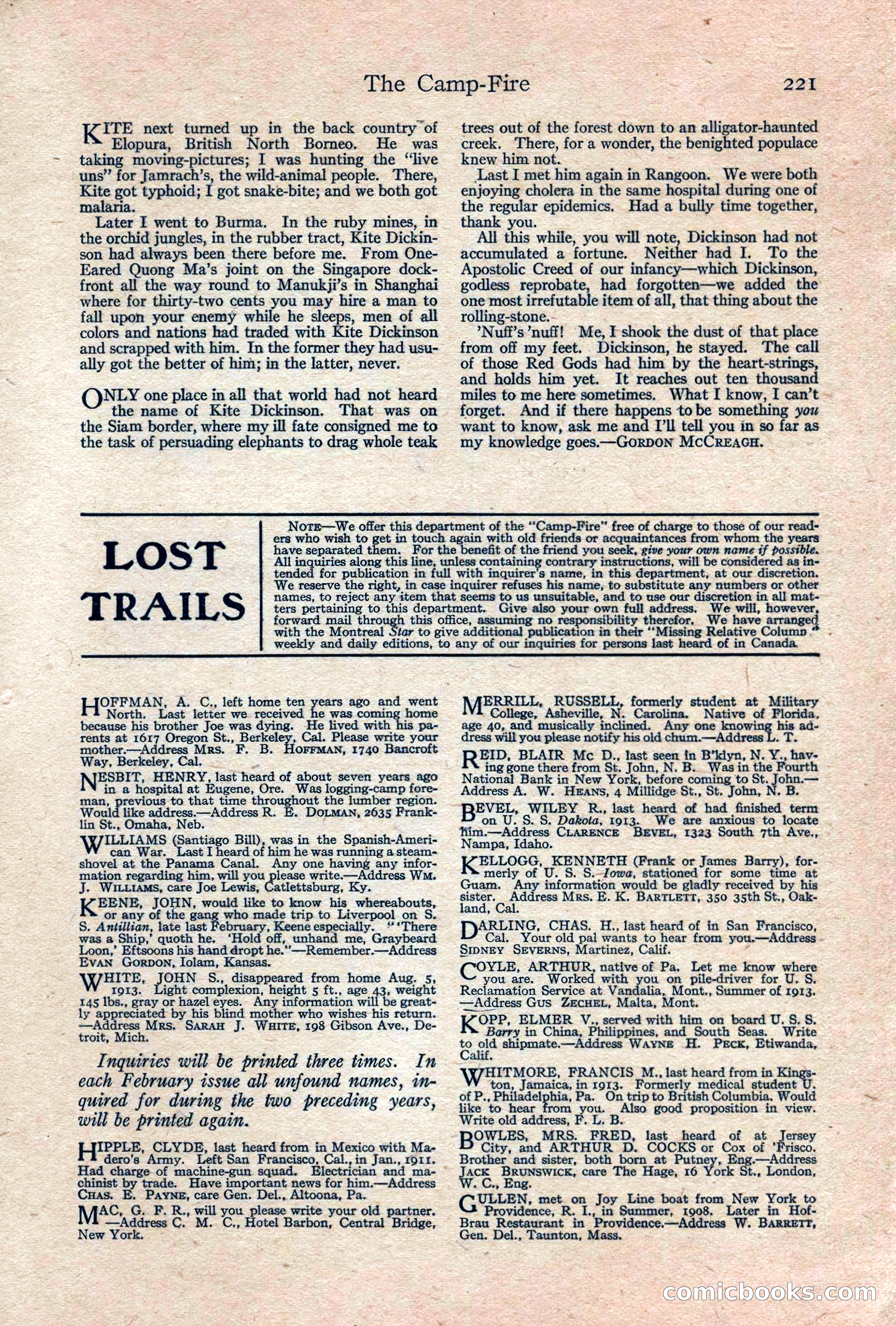 Adventure, February 1917 — page 223 of 228
