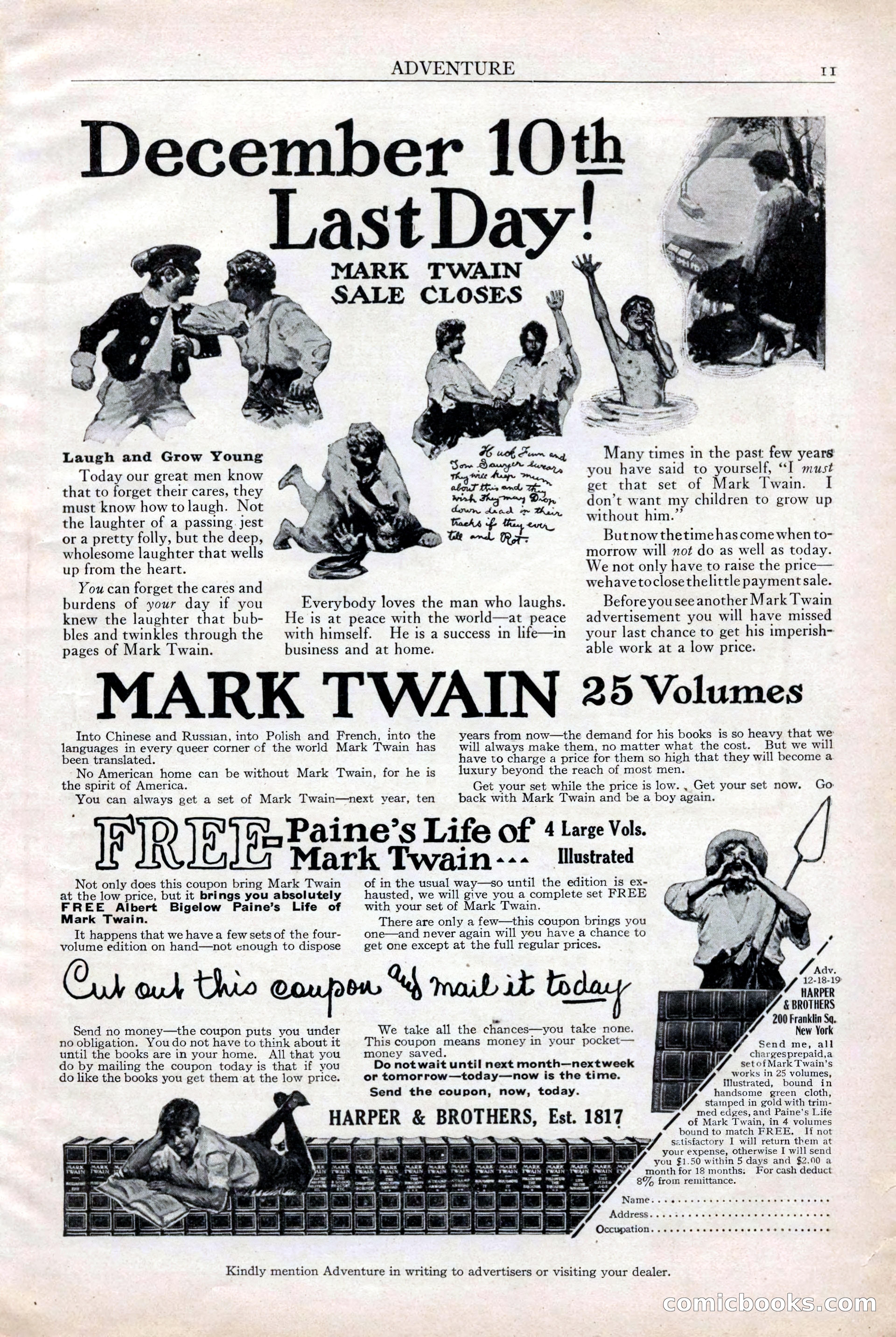 Adventure Magazine Cover, December 18, 1919 — page 13 of 208