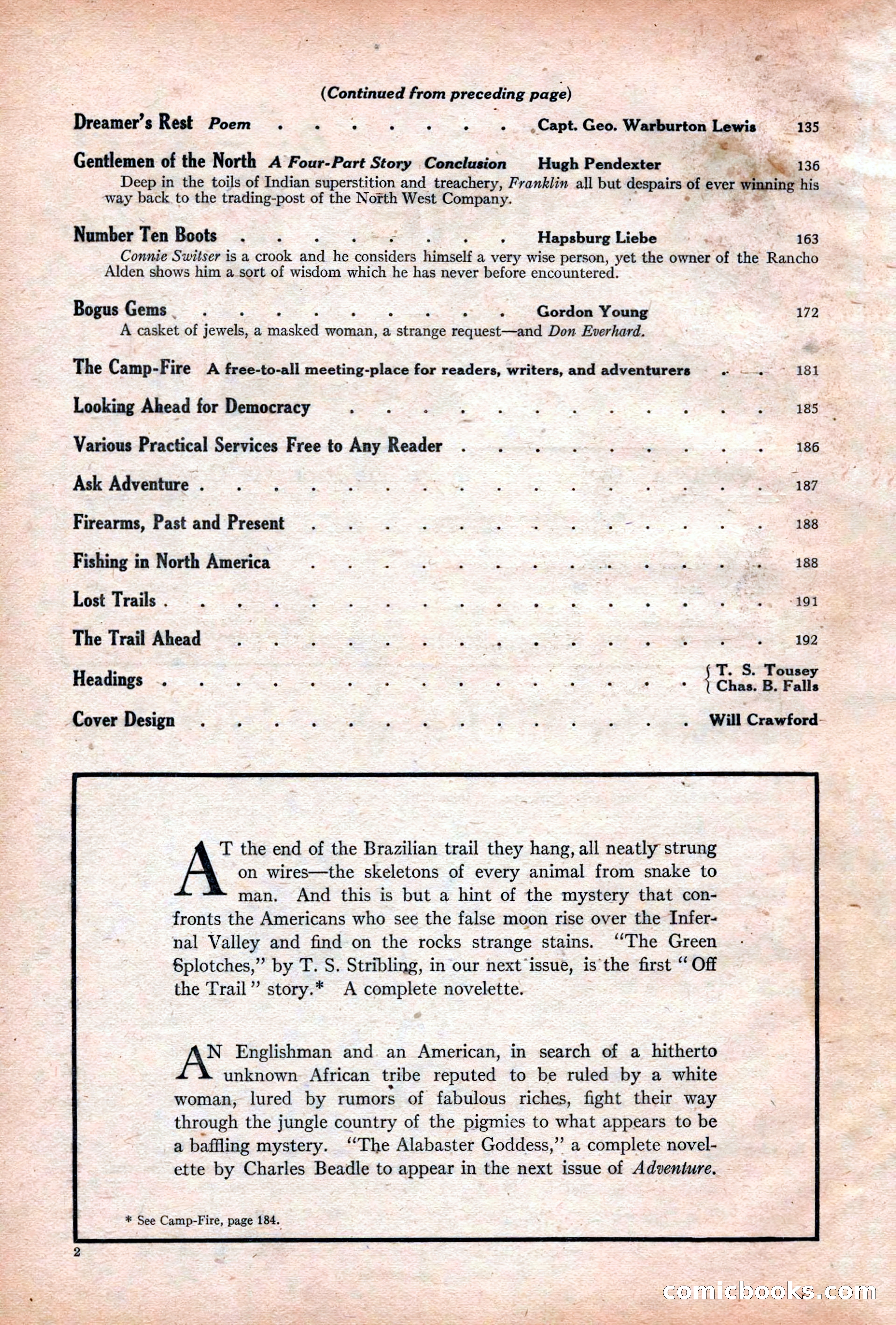 Adventure Magazine Cover, December 18, 1919 — page 16 of 208