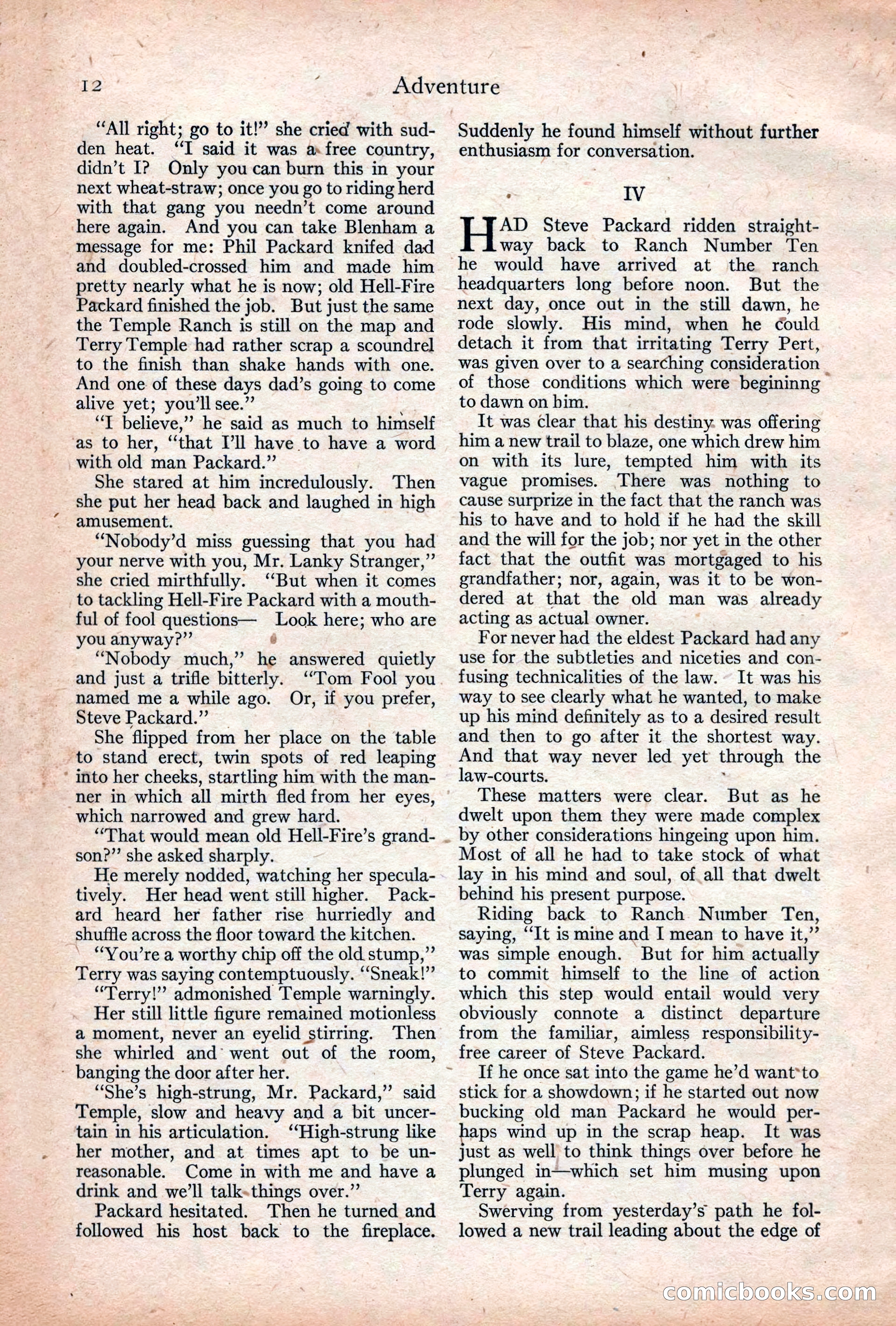 Adventure Magazine Cover, December 18, 1919 — page 26 of 208