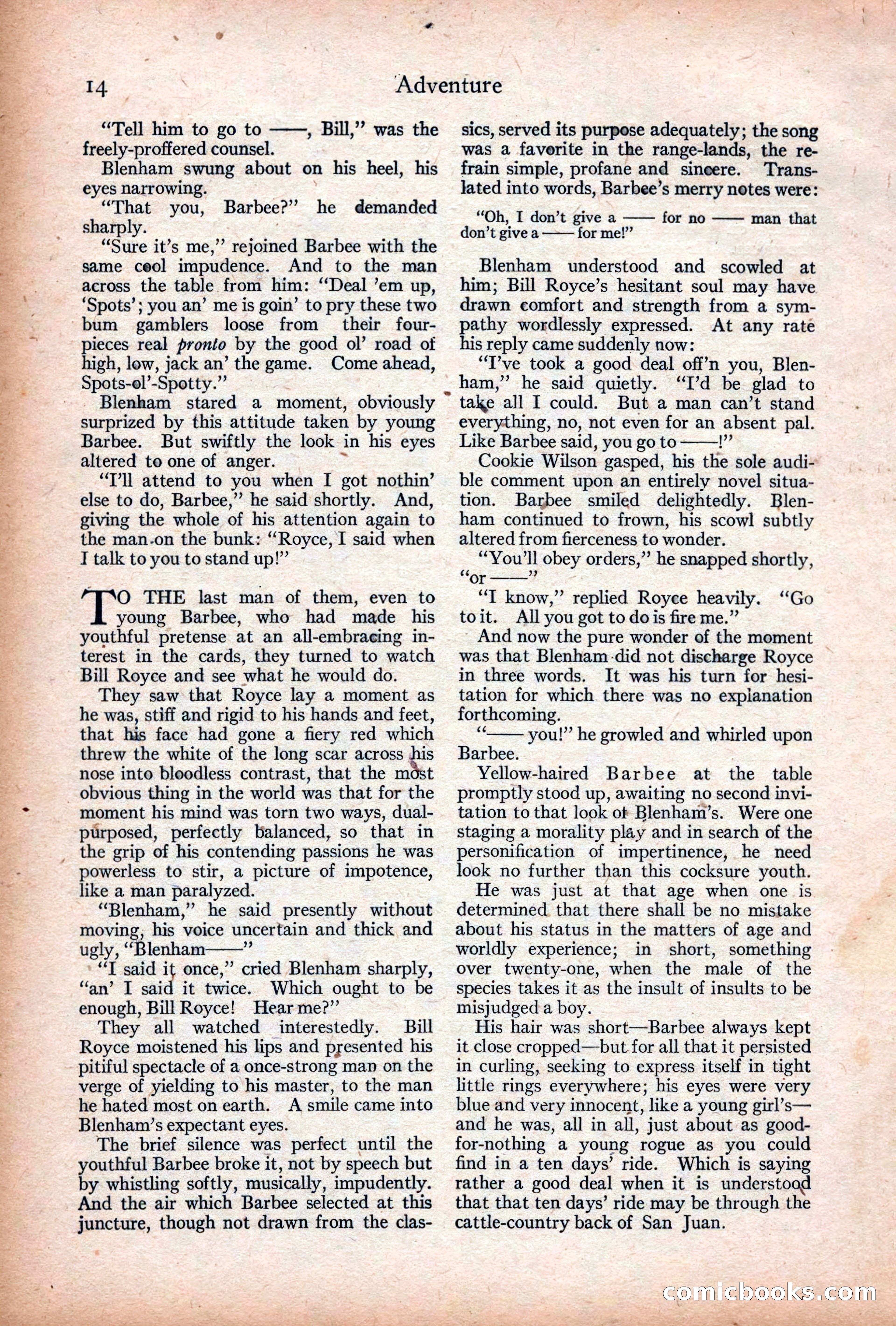Adventure Magazine Cover, December 18, 1919 — page 28 of 208