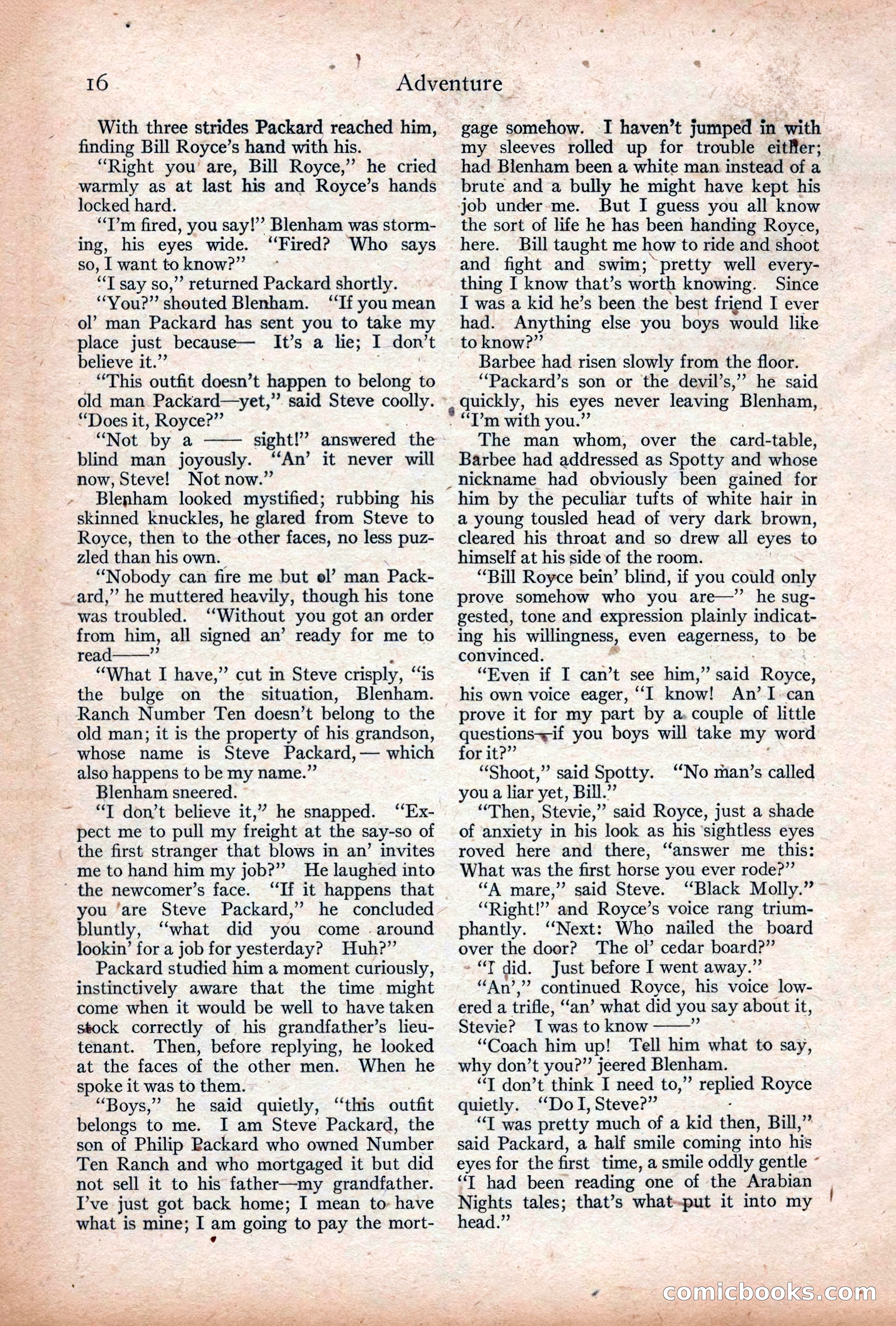 Adventure Magazine Cover, December 18, 1919 — page 30 of 208