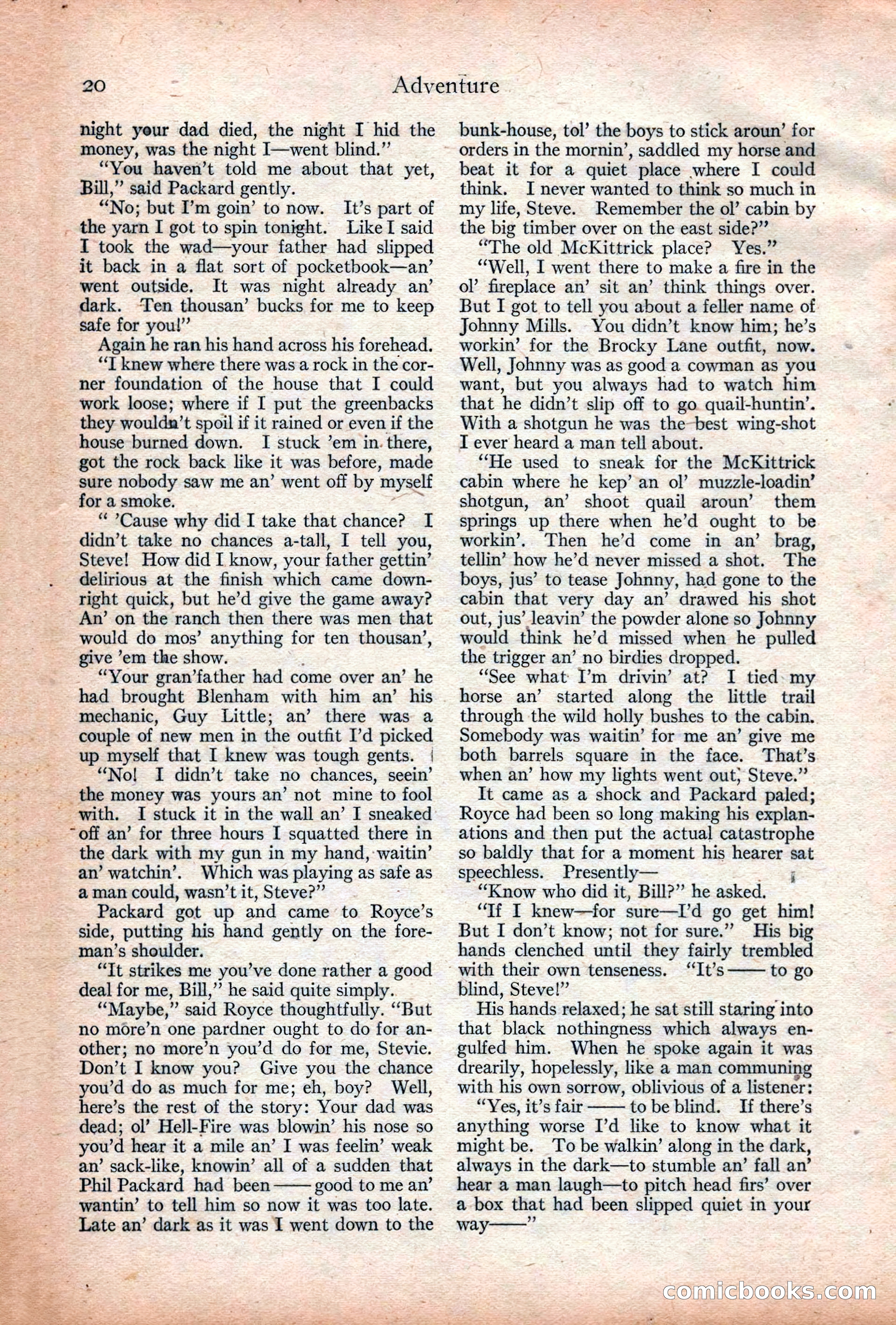 Adventure Magazine Cover, December 18, 1919 — page 34 of 208