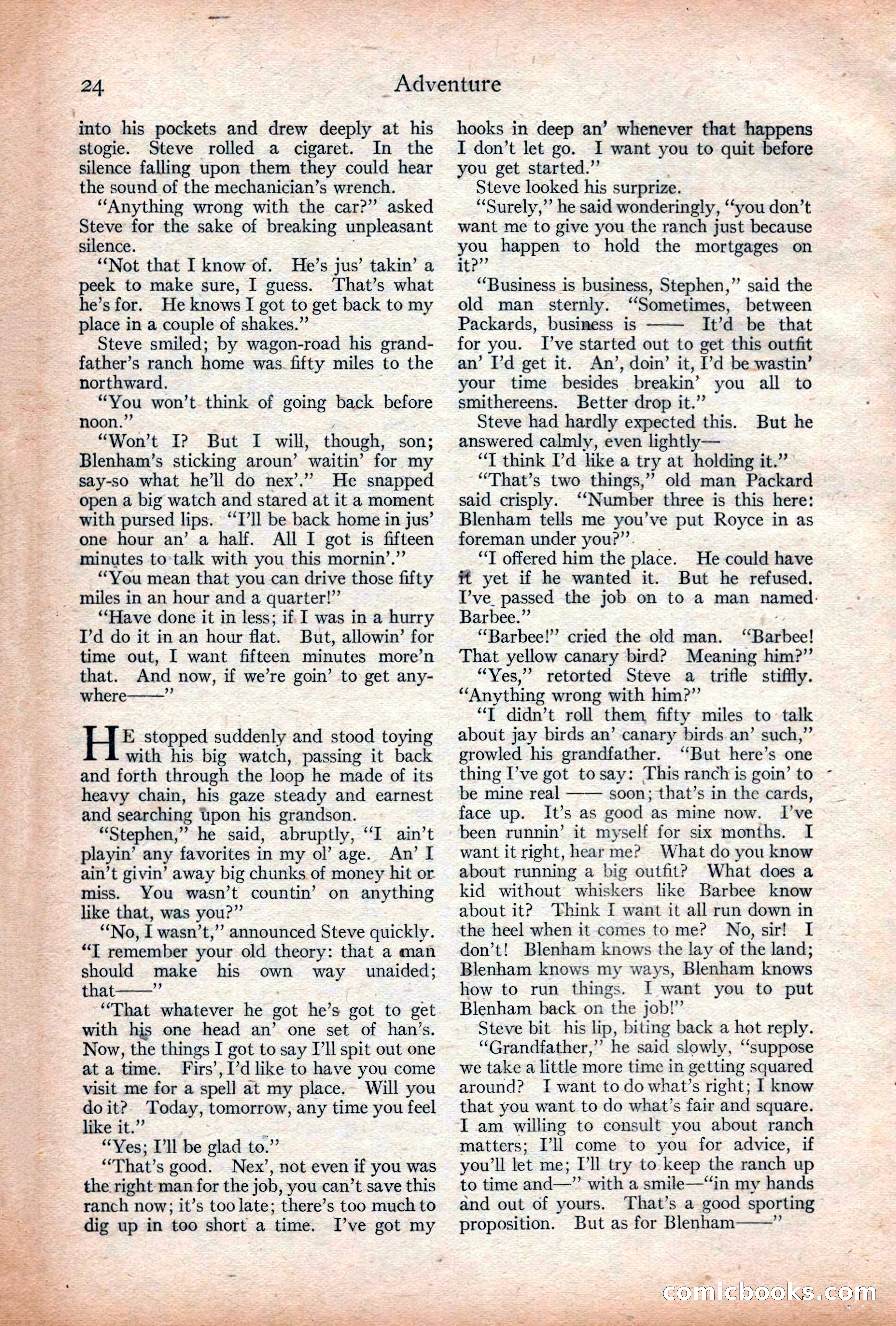Adventure Magazine Cover, December 18, 1919 — page 38 of 208