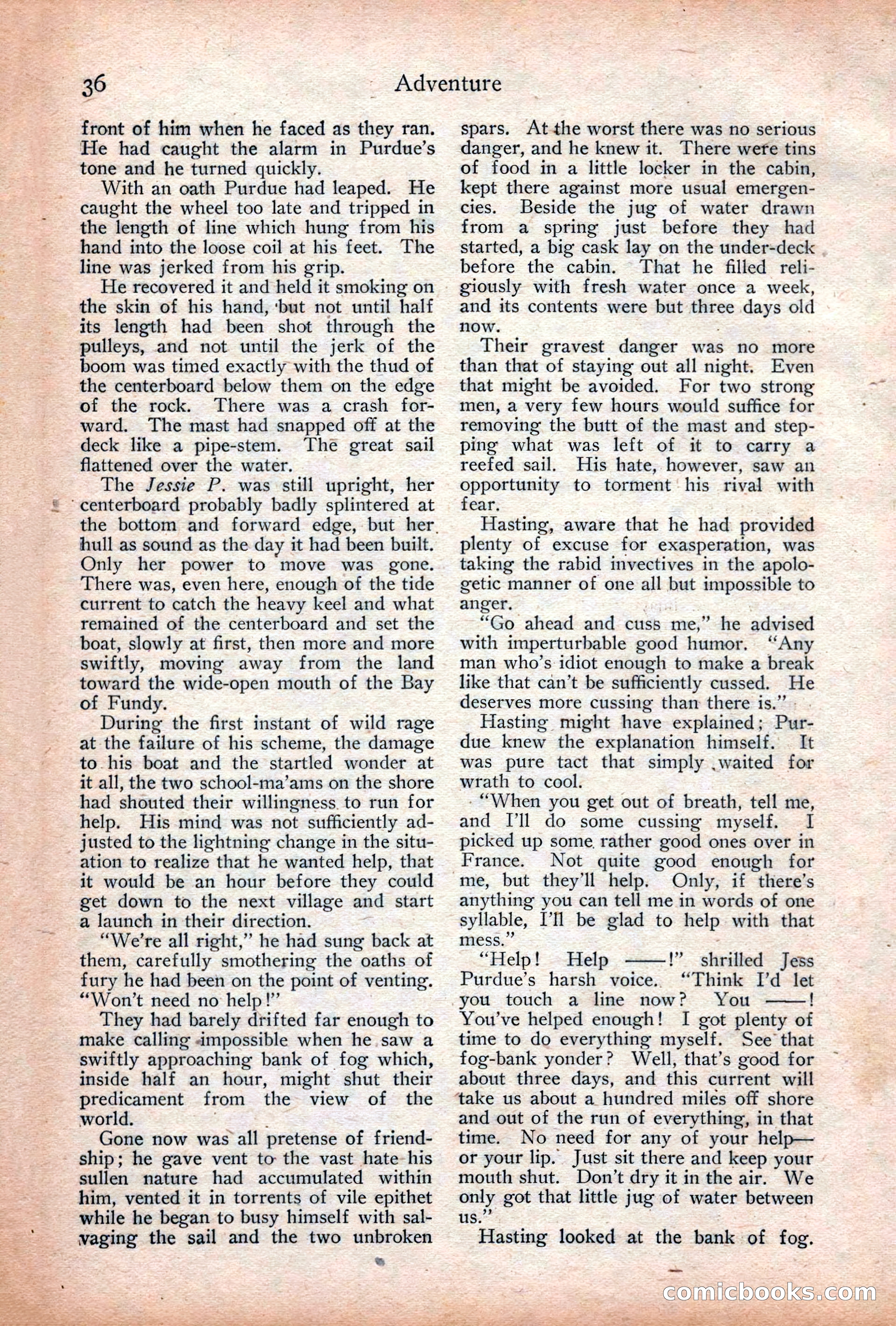 Adventure Magazine Cover, December 18, 1919 — page 50 of 208
