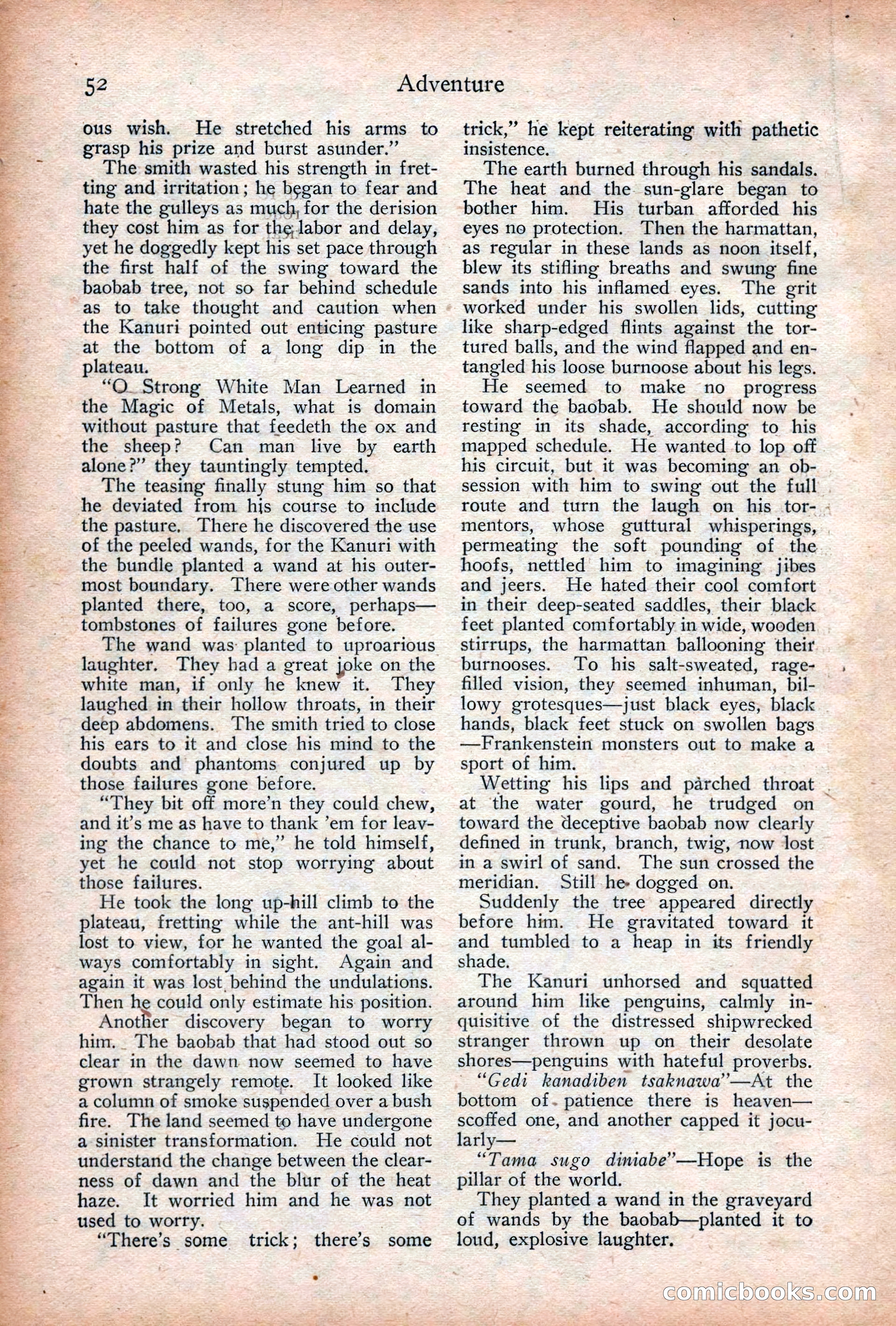 Adventure Magazine Cover, December 18, 1919 — page 66 of 208