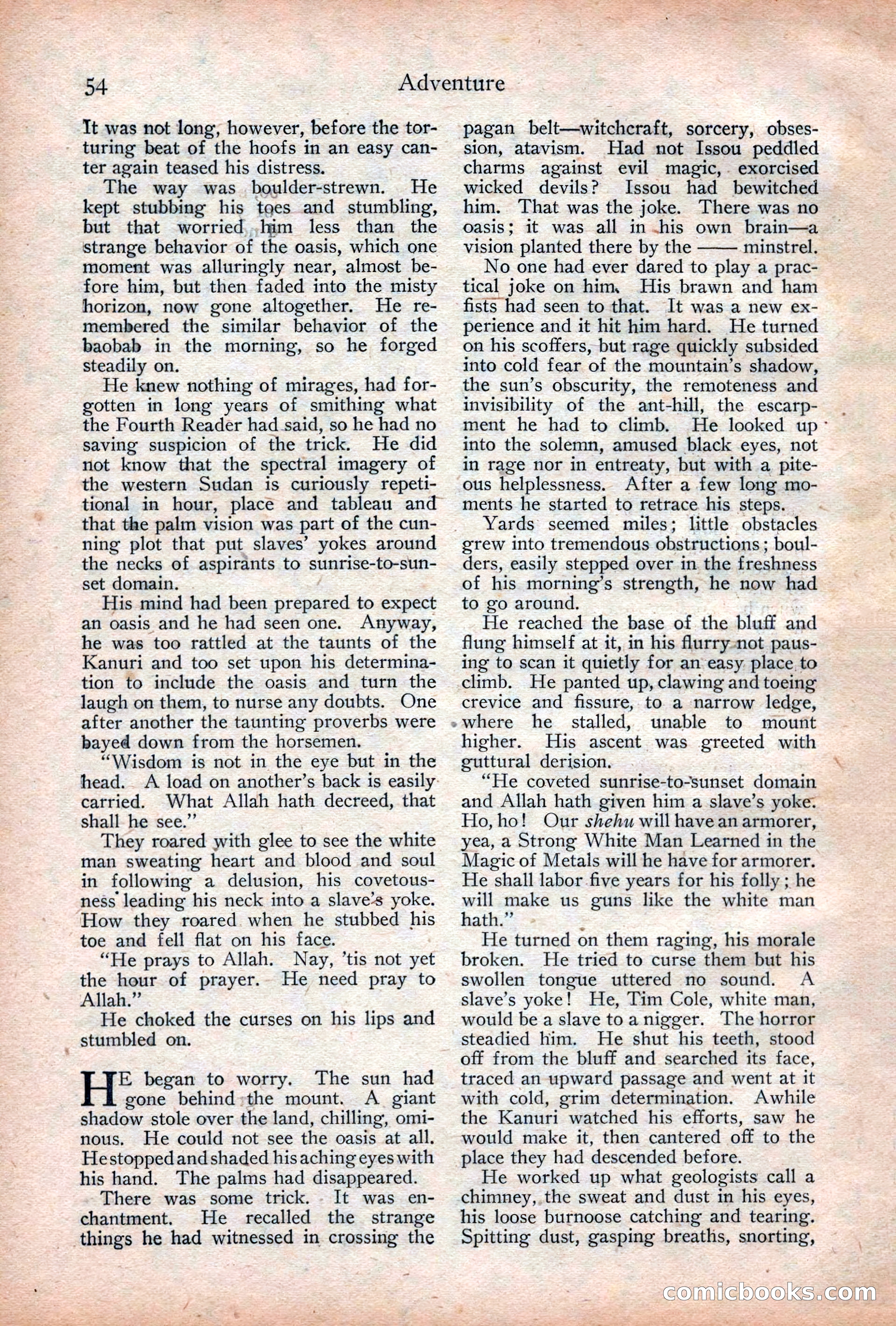 Adventure Magazine Cover, December 18, 1919 — page 68 of 208