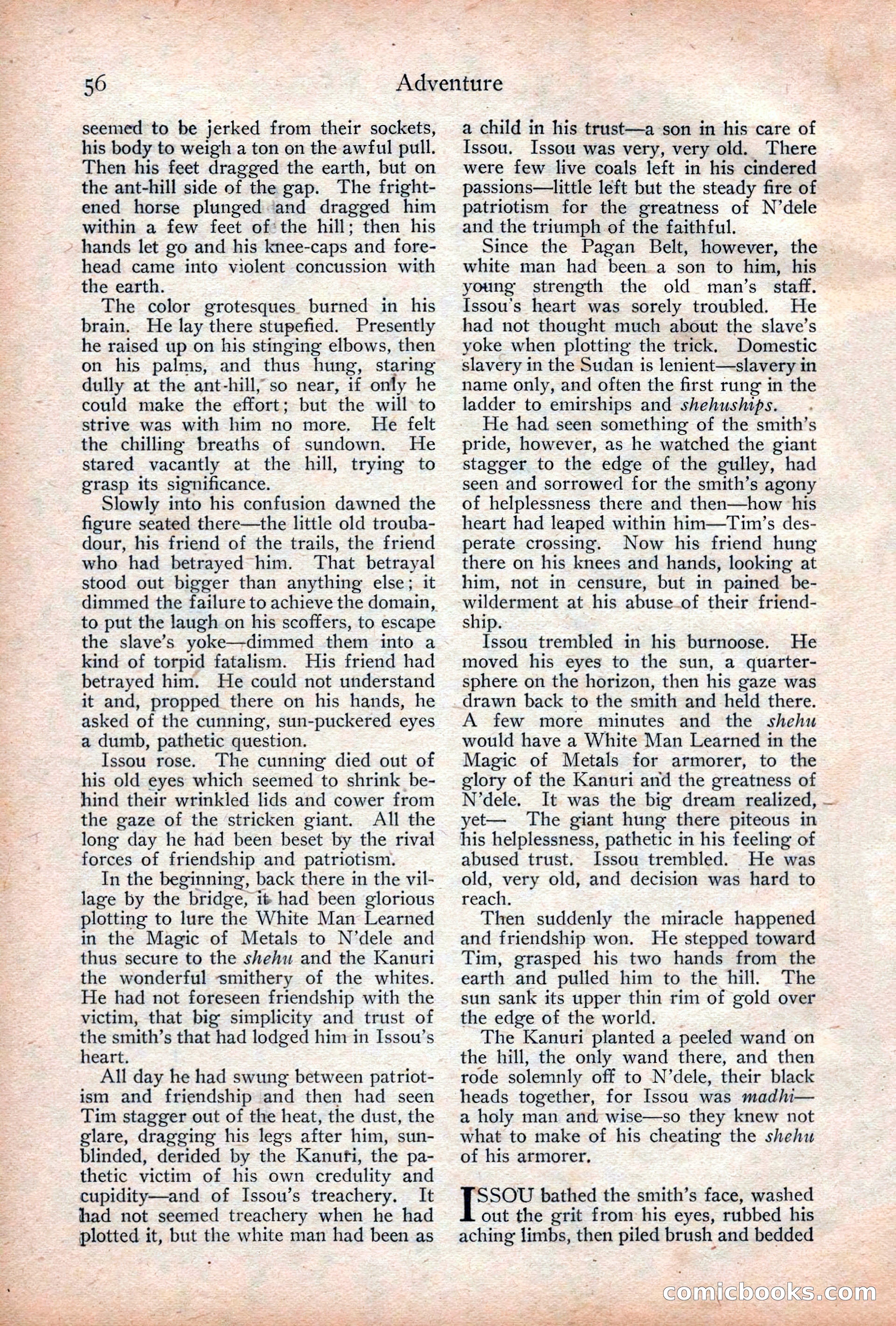 Adventure Magazine Cover, December 18, 1919 — page 70 of 208