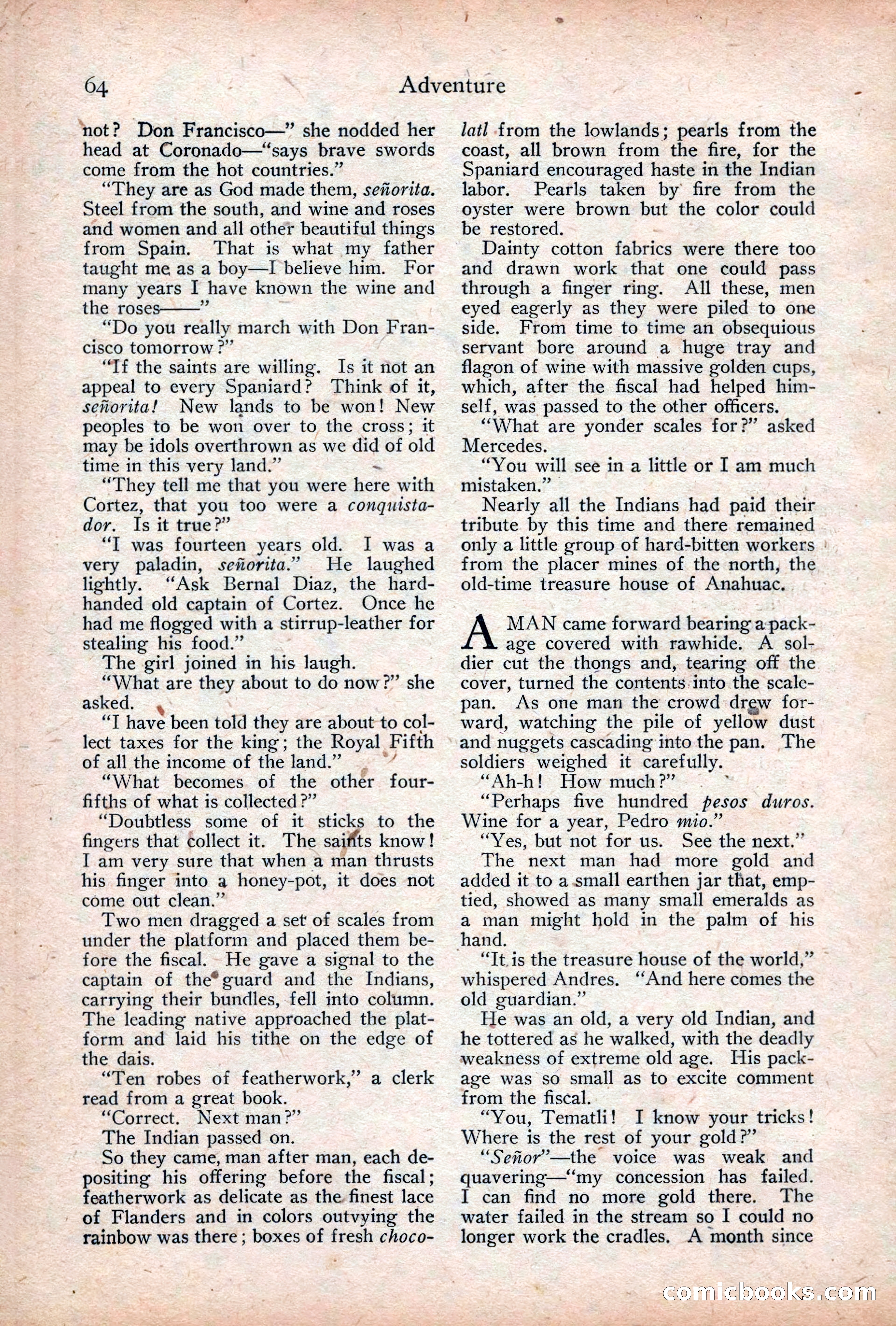 Adventure Magazine Cover, December 18, 1919 — page 78 of 208