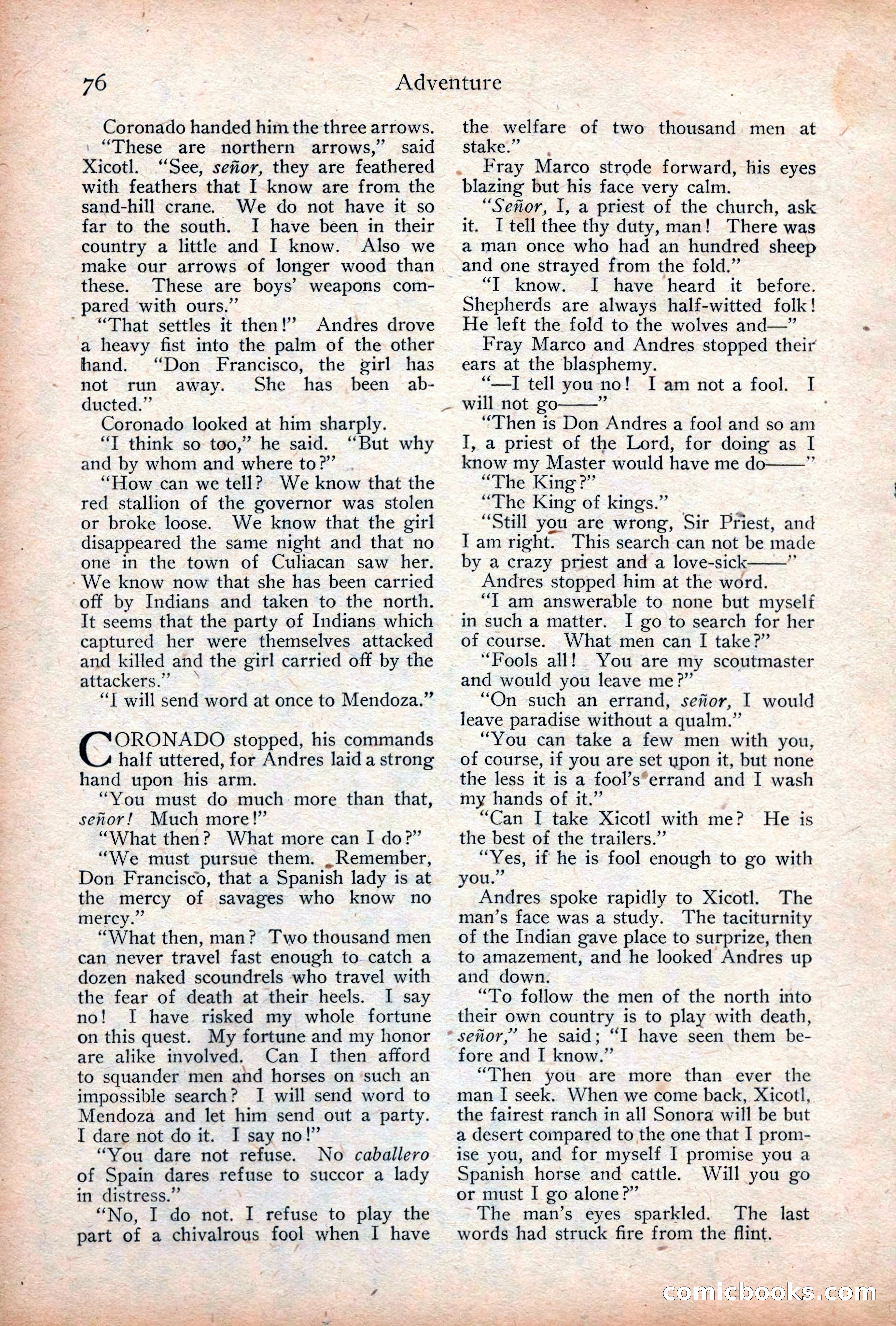 Adventure Magazine Cover, December 18, 1919 — page 90 of 208