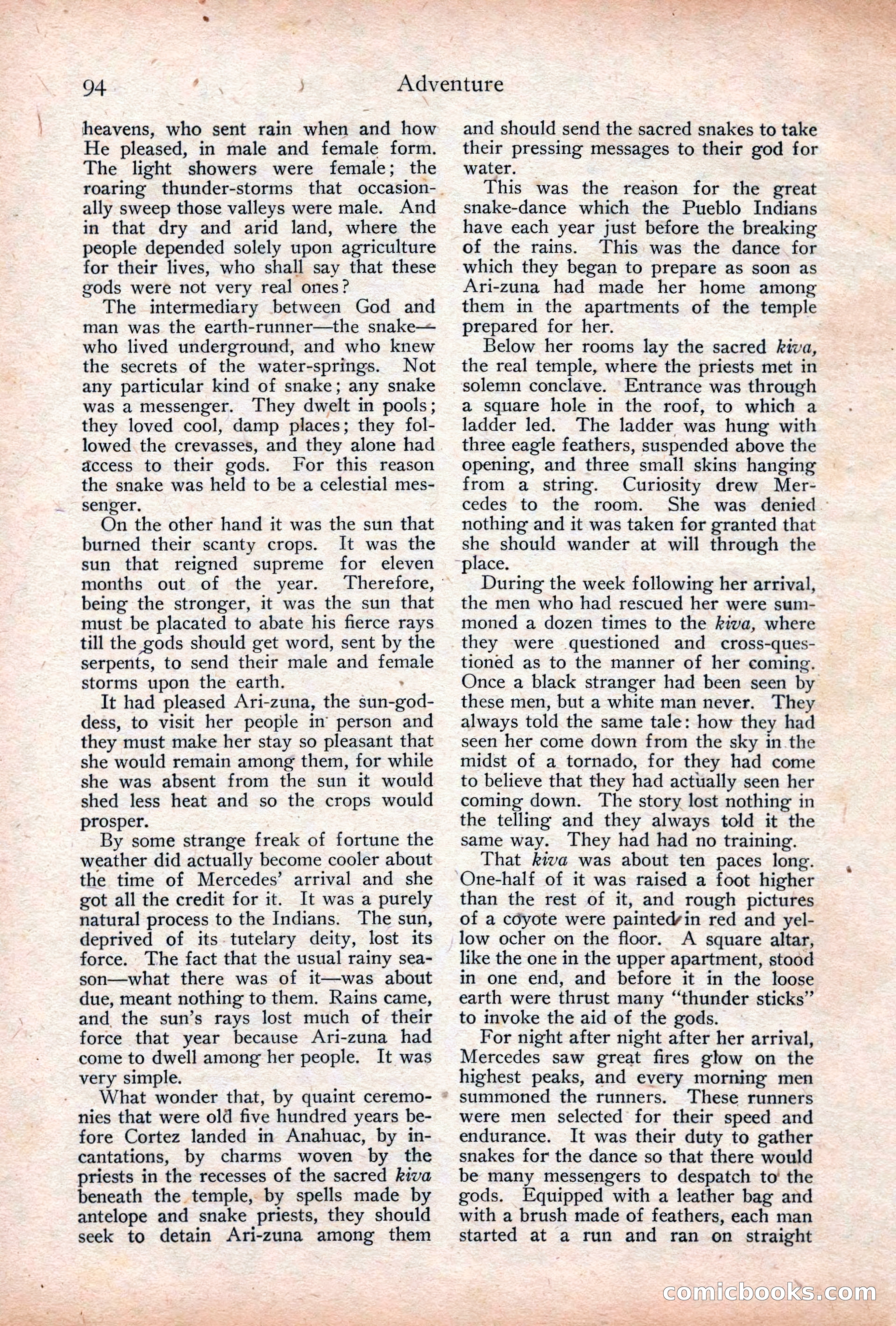 Adventure Magazine Cover, December 18, 1919 — page 108 of 208