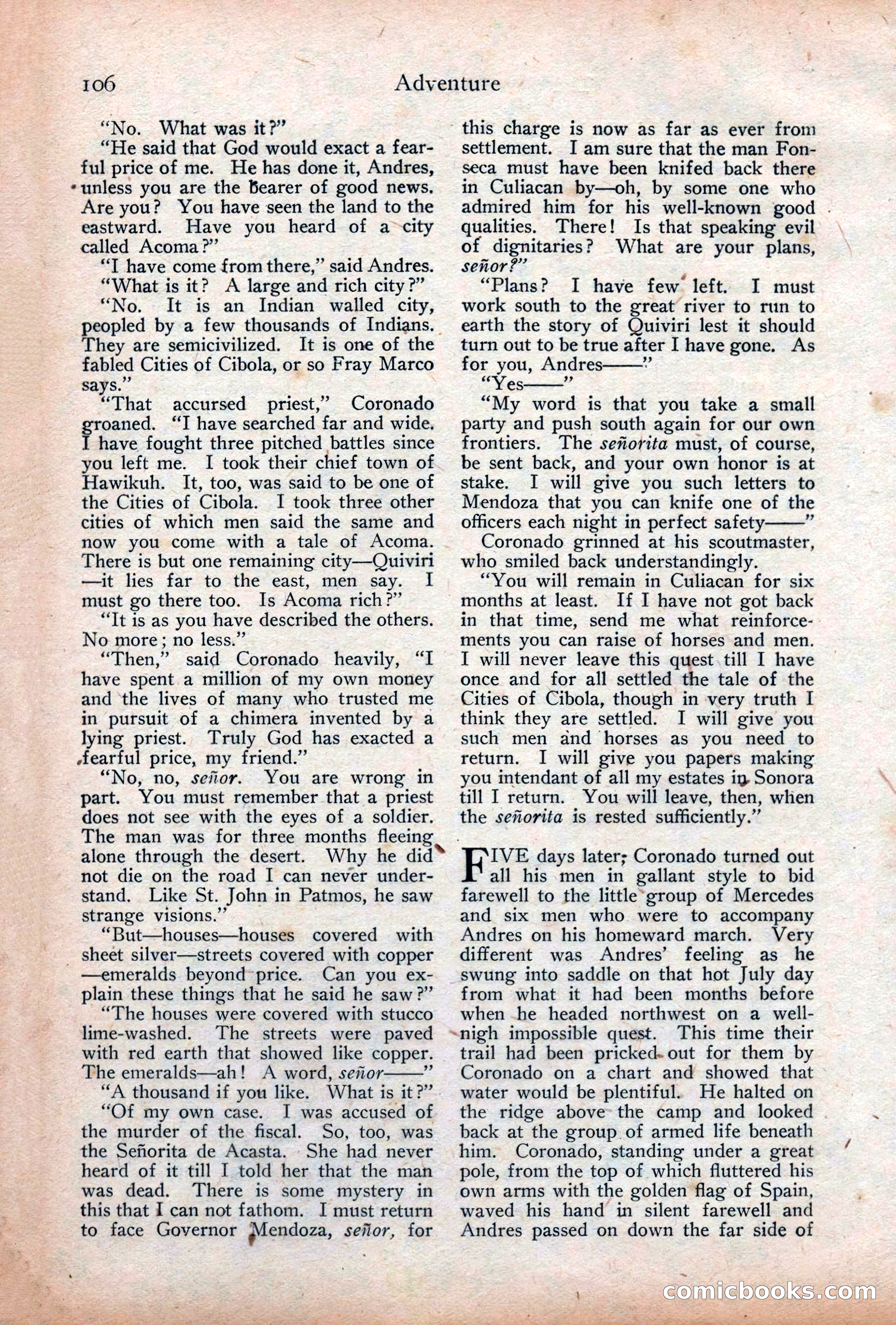 Adventure Magazine Cover, December 18, 1919 — page 120 of 208