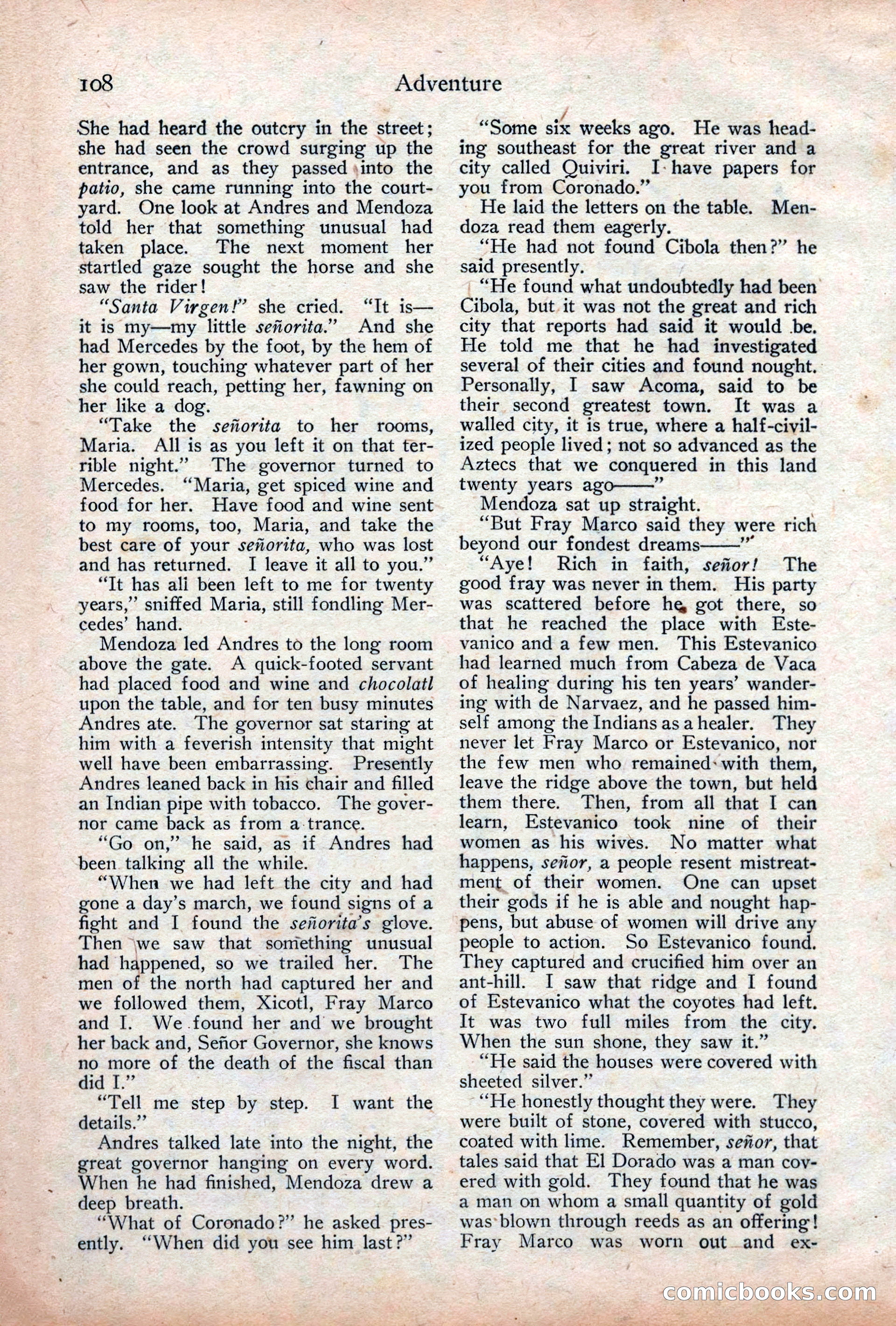 Adventure Magazine Cover, December 18, 1919 — page 122 of 208