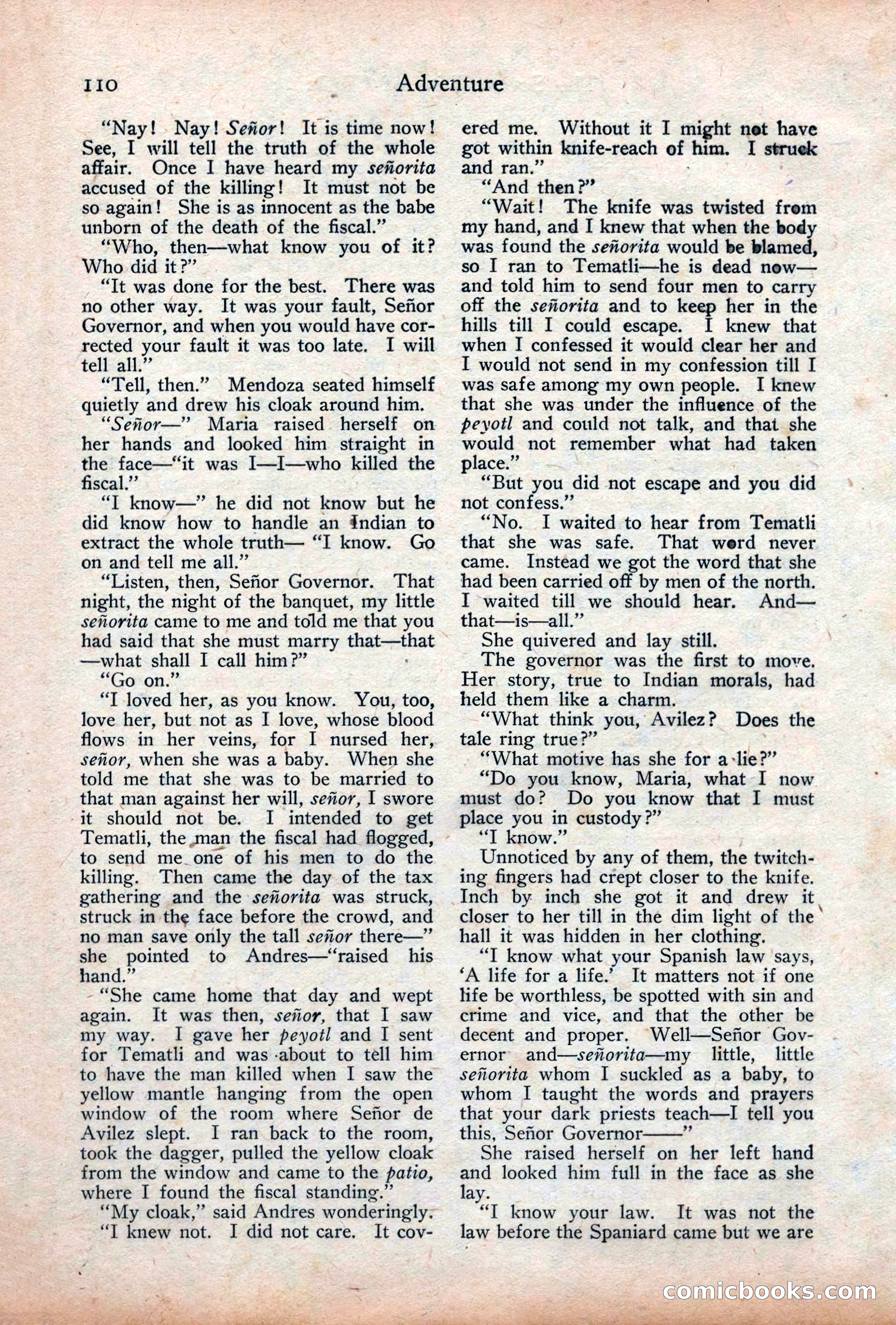Adventure Magazine Cover, December 18, 1919 — page 124 of 208