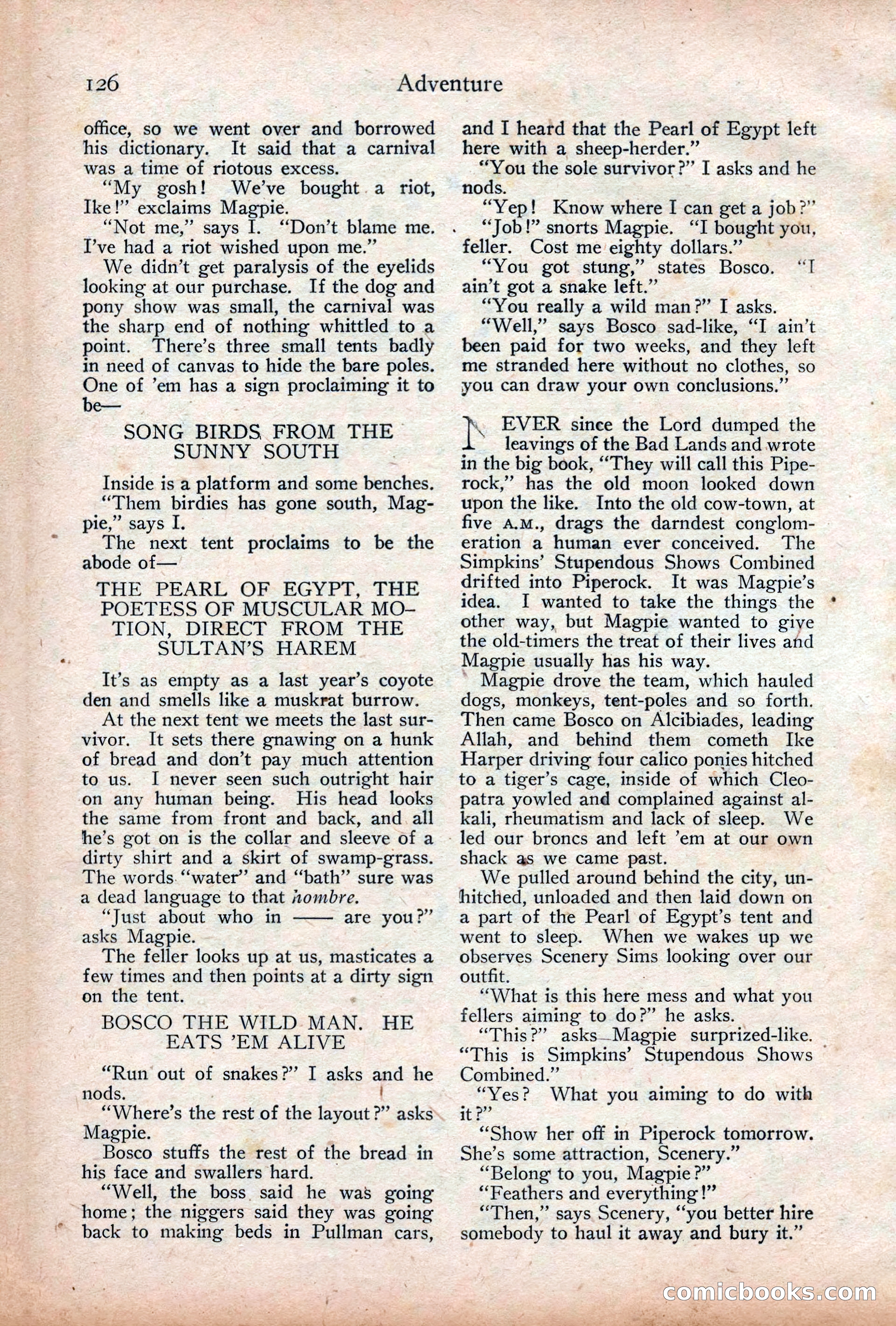 Adventure Magazine Cover, December 18, 1919 — page 140 of 208