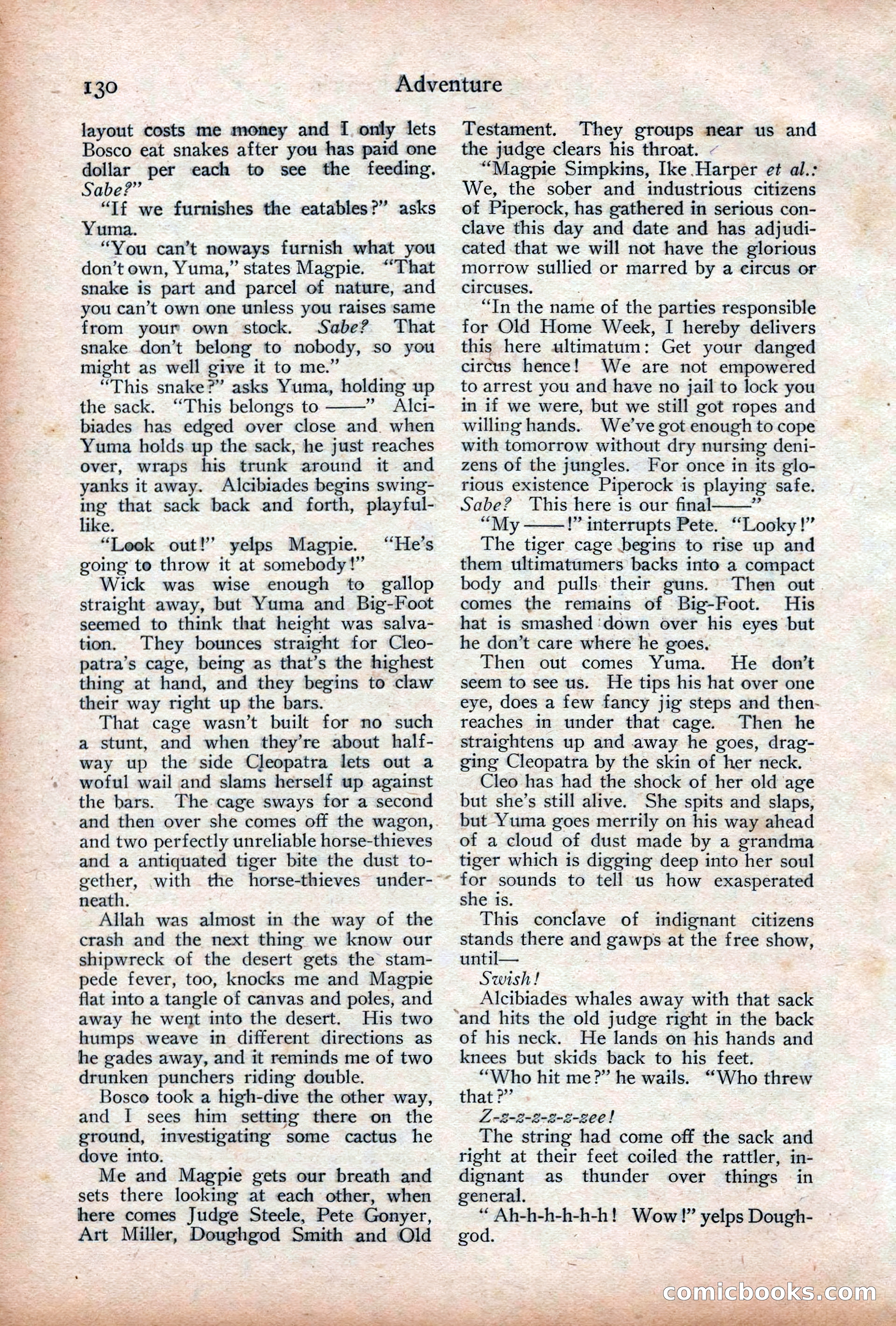 Adventure Magazine Cover, December 18, 1919 — page 144 of 208