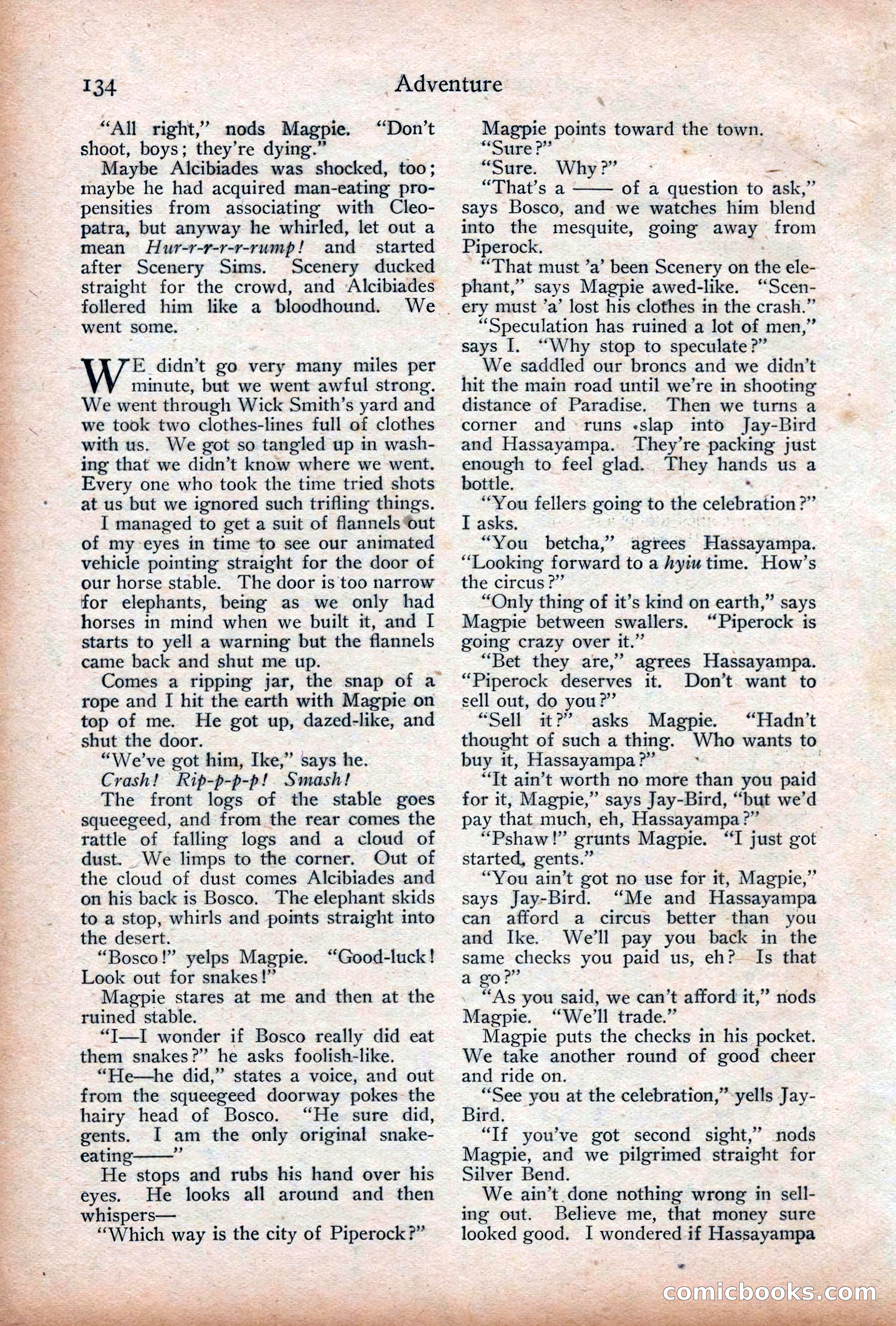 Adventure Magazine Cover, December 18, 1919 — page 148 of 208