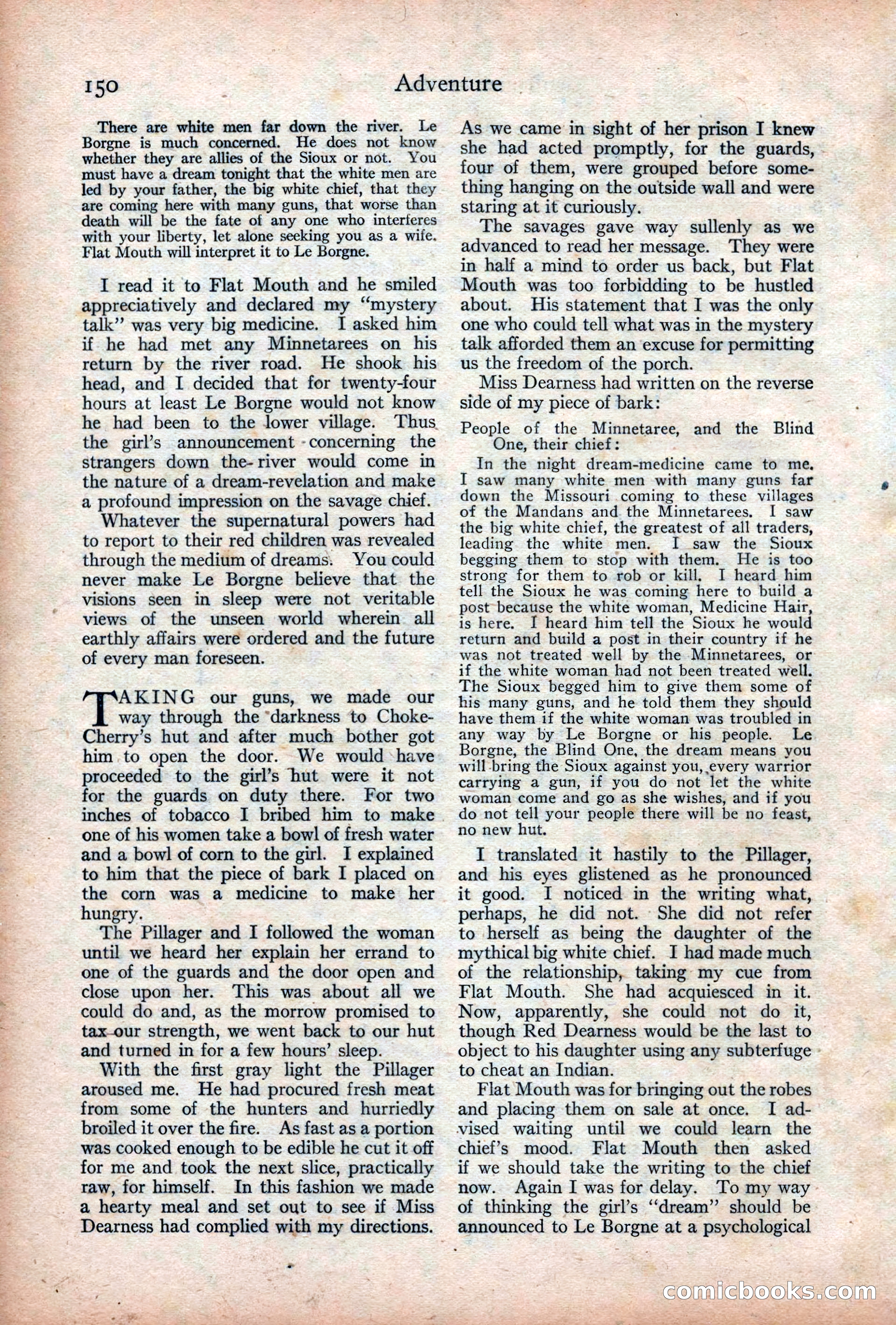 Adventure Magazine Cover, December 18, 1919 — page 164 of 208