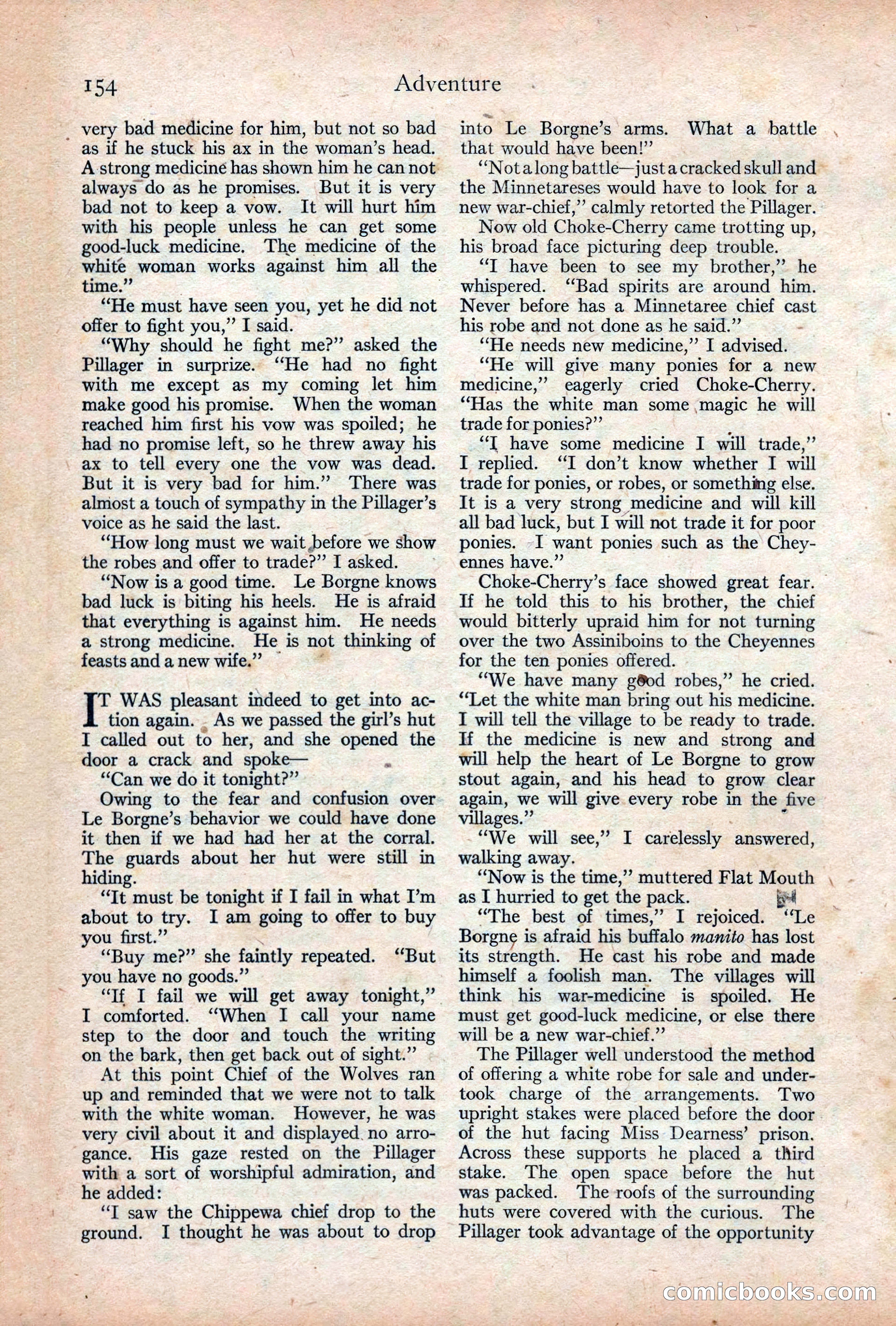 Adventure Magazine Cover, December 18, 1919 — page 168 of 208