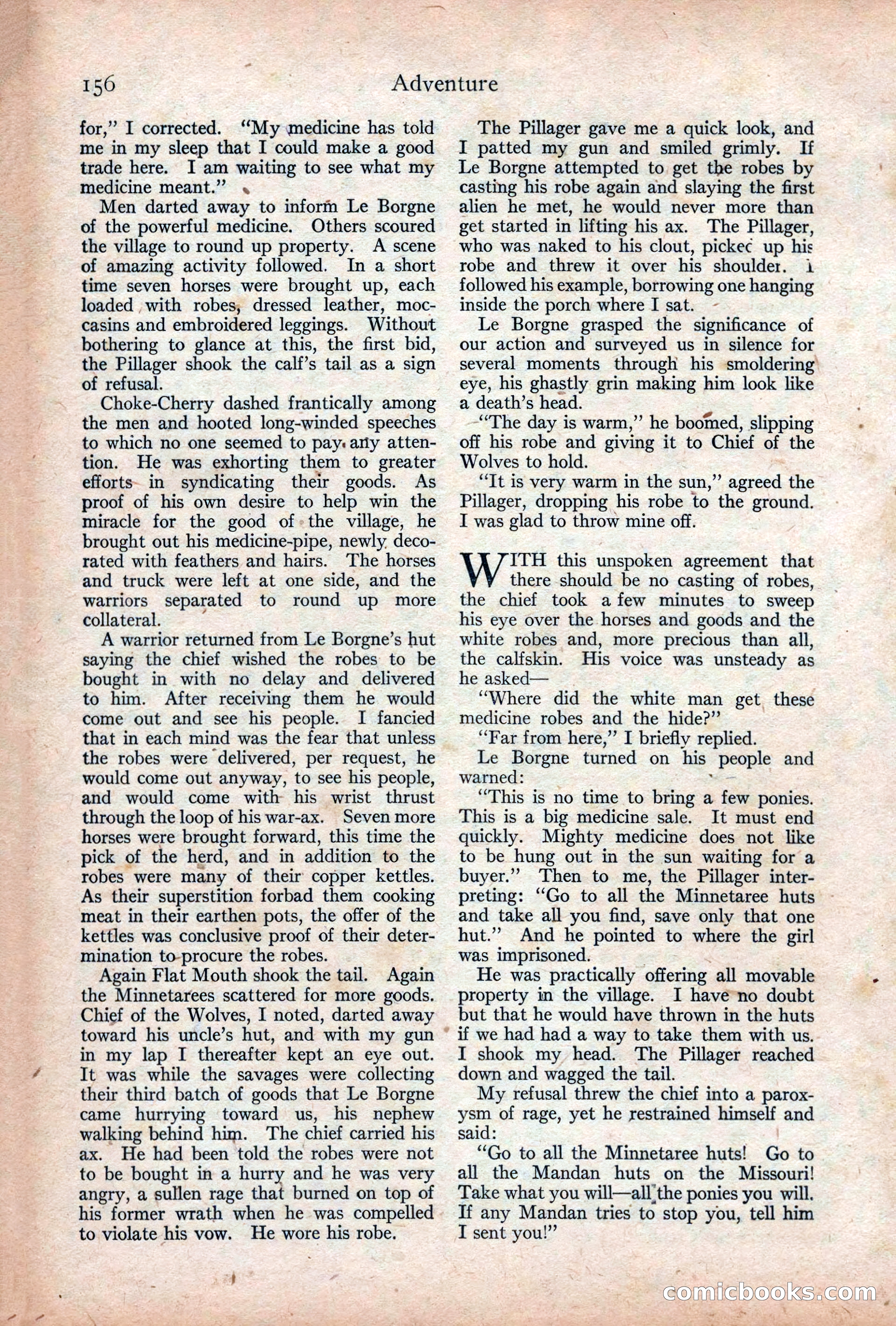 Adventure Magazine Cover, December 18, 1919 — page 170 of 208