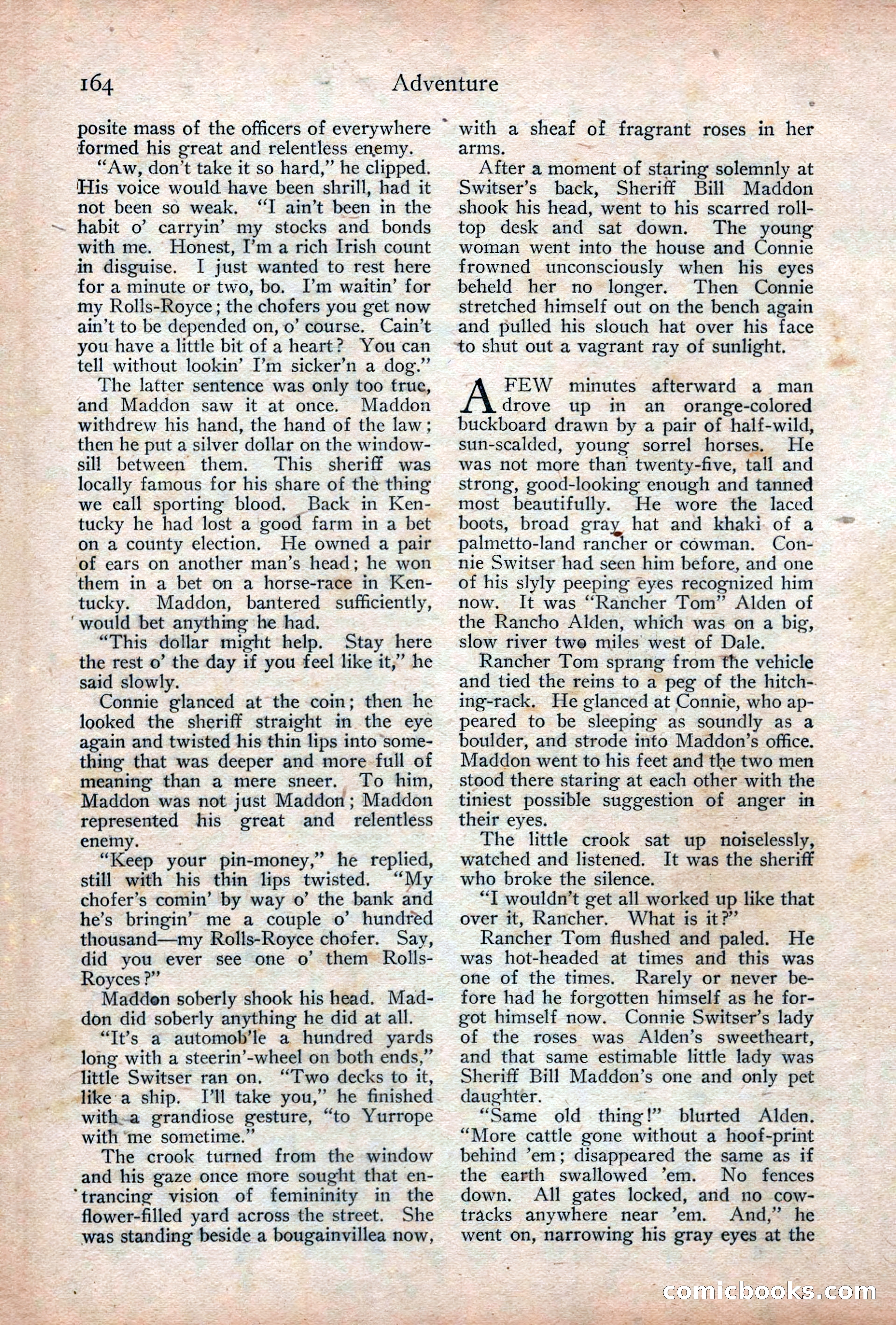 Adventure Magazine Cover, December 18, 1919 — page 178 of 208