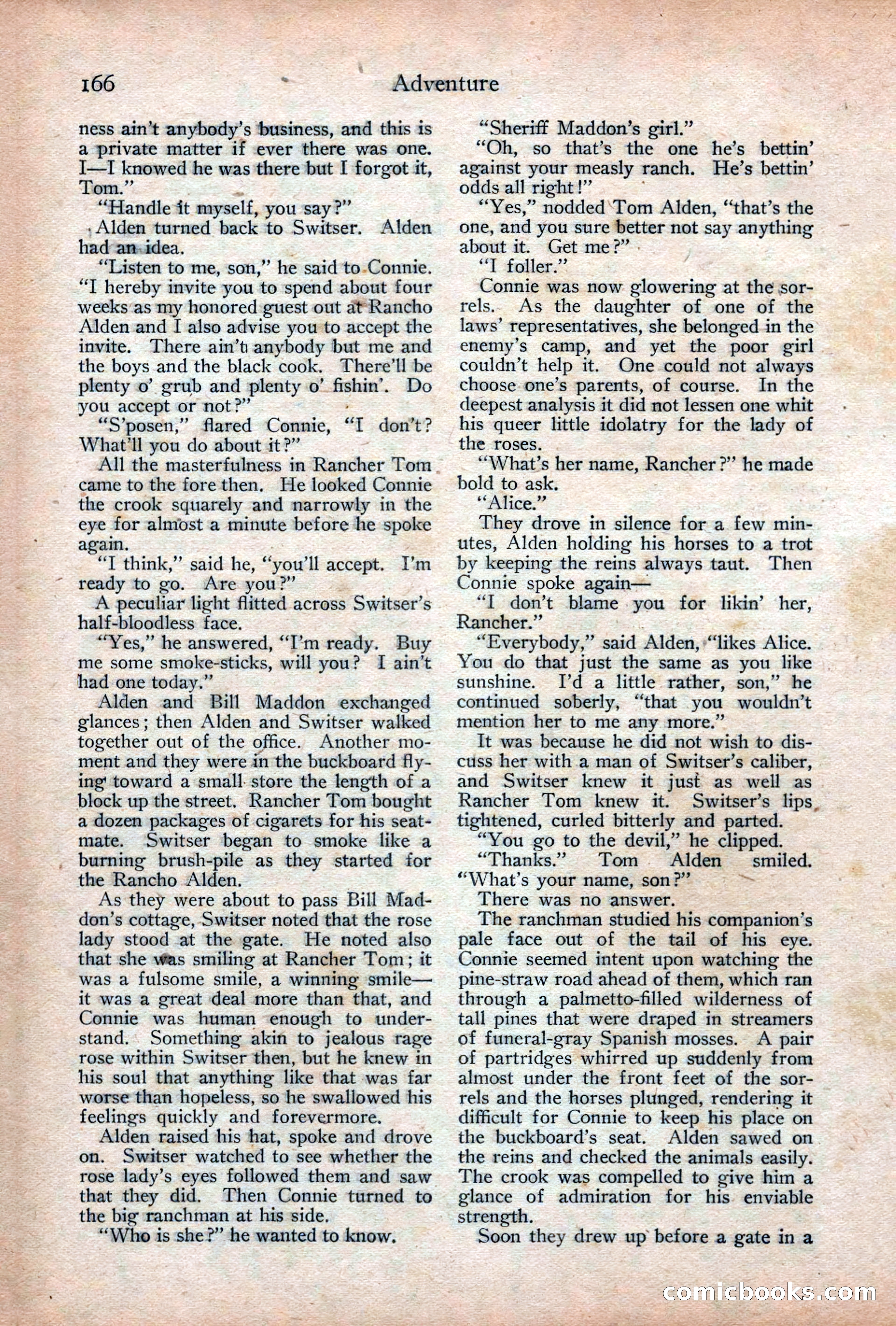 Adventure Magazine Cover, December 18, 1919 — page 180 of 208