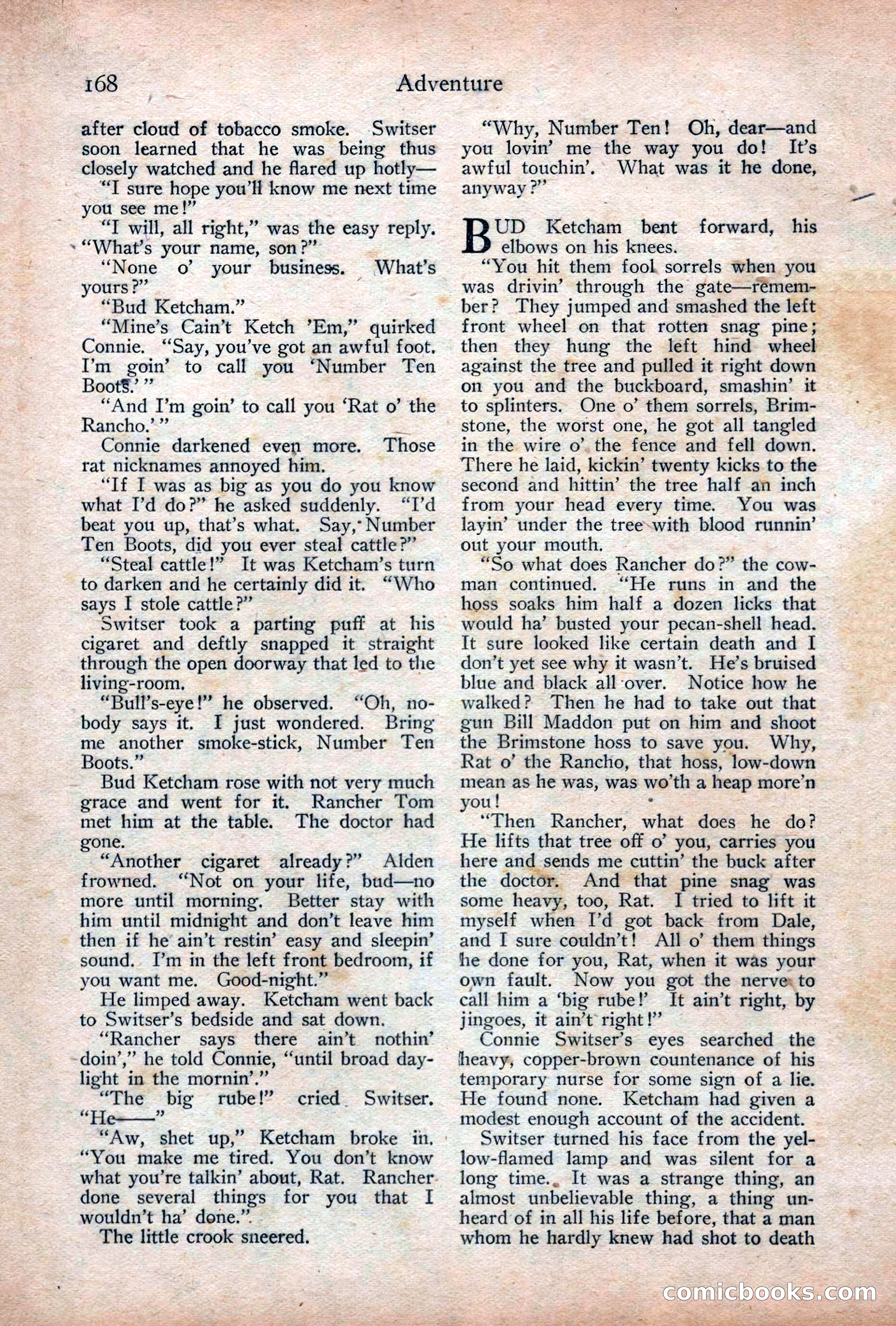 Adventure Magazine Cover, December 18, 1919 — page 182 of 208
