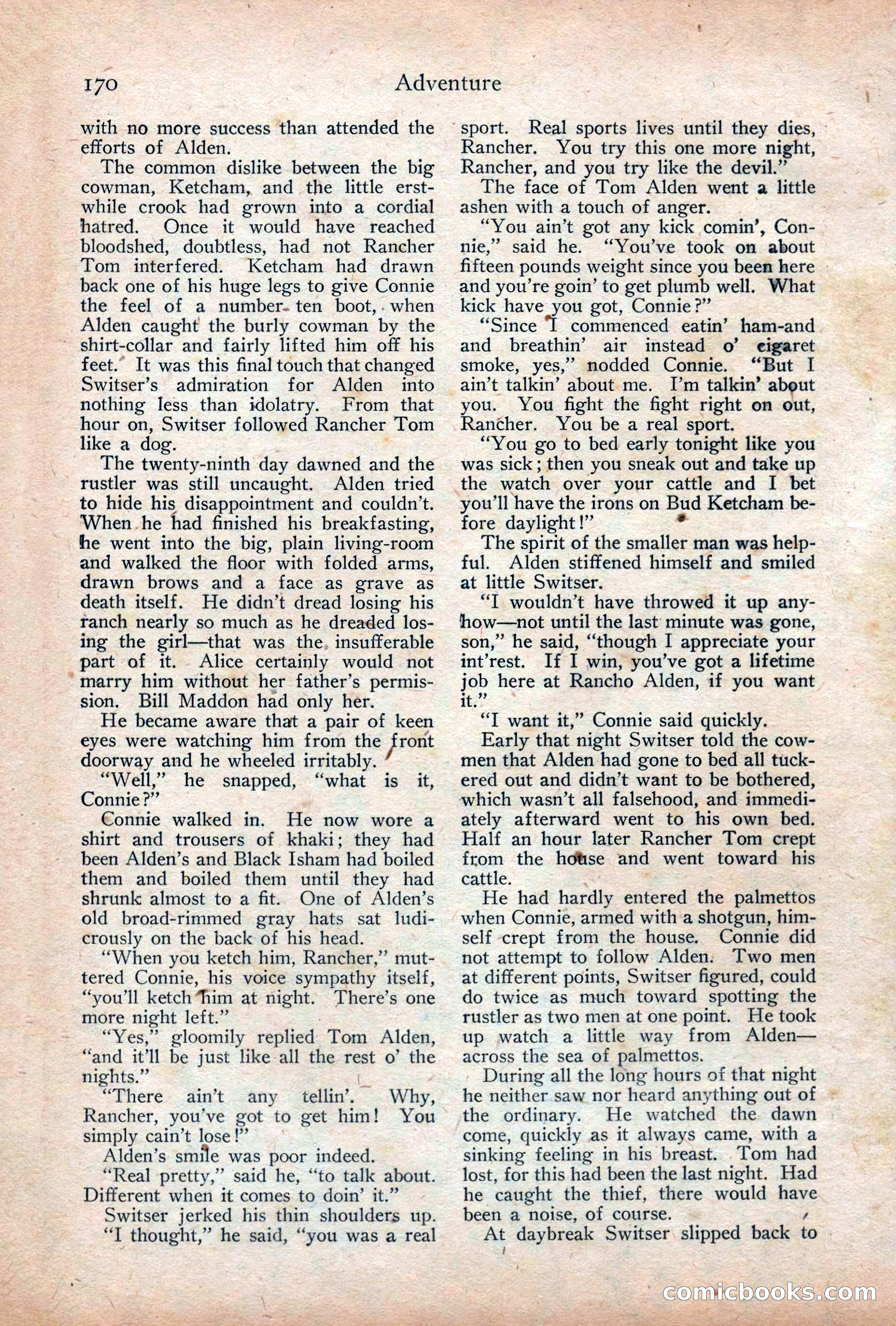 Adventure Magazine Cover, December 18, 1919 — page 184 of 208