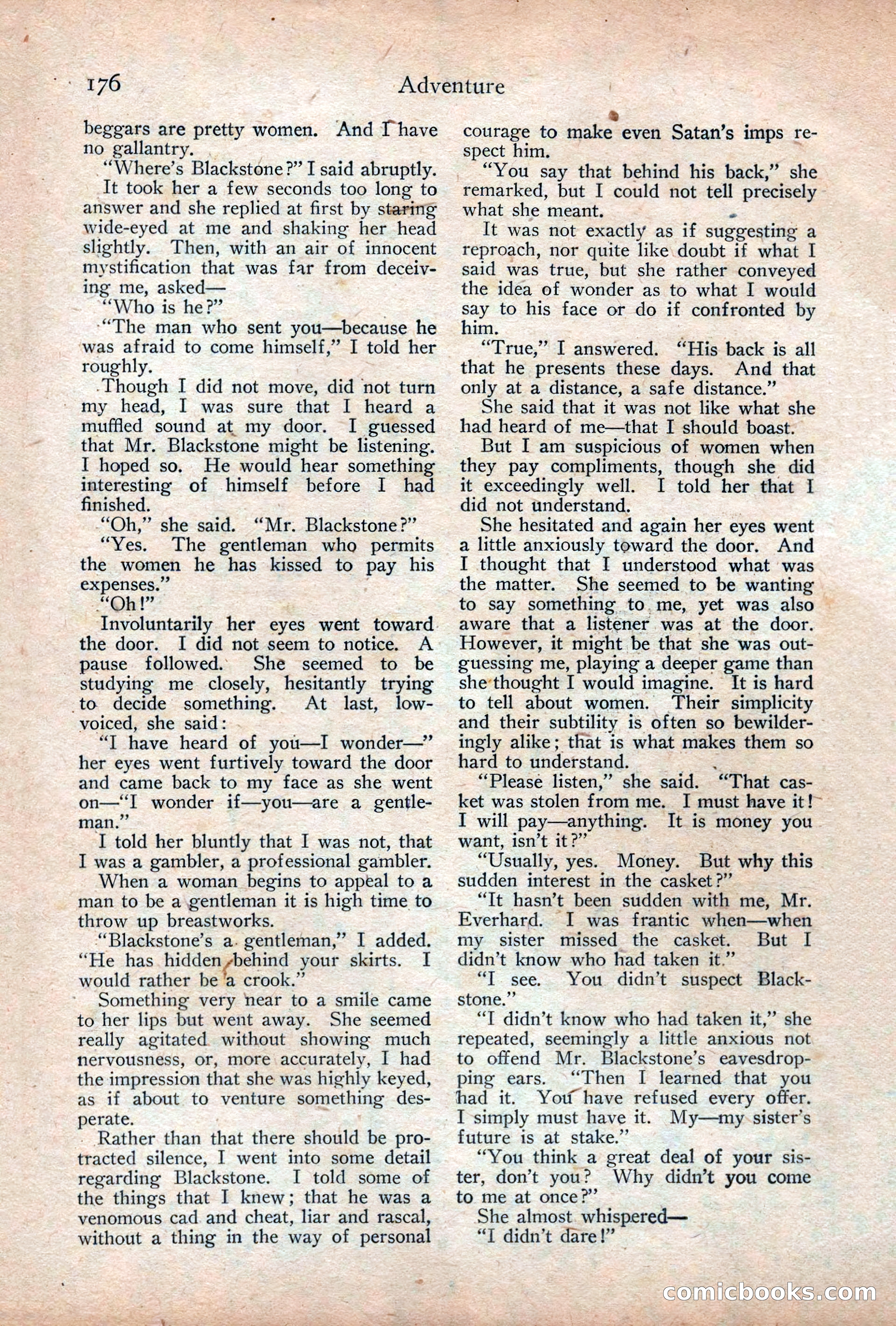 Adventure Magazine Cover, December 18, 1919 — page 190 of 208
