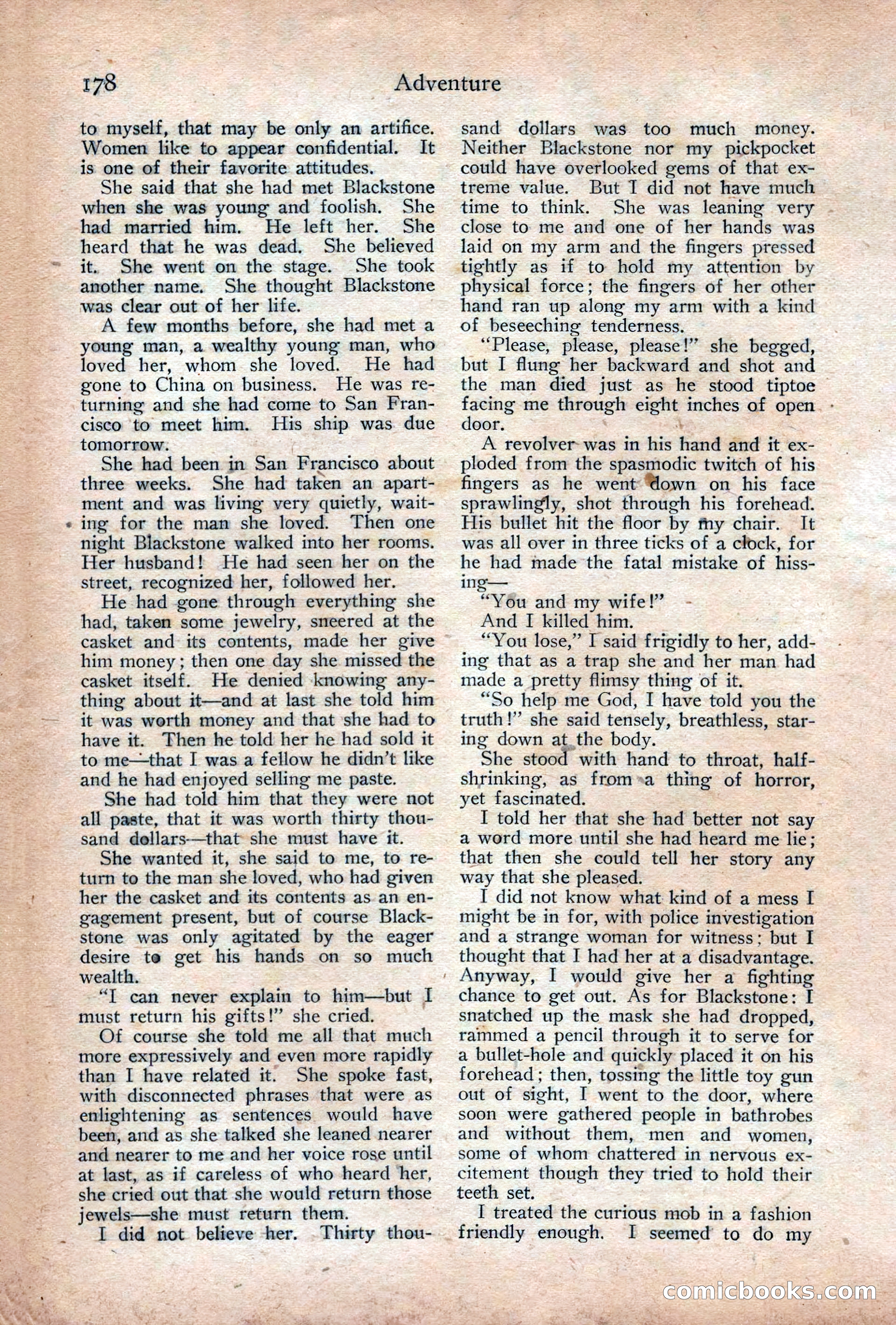 Adventure Magazine Cover, December 18, 1919 — page 192 of 208