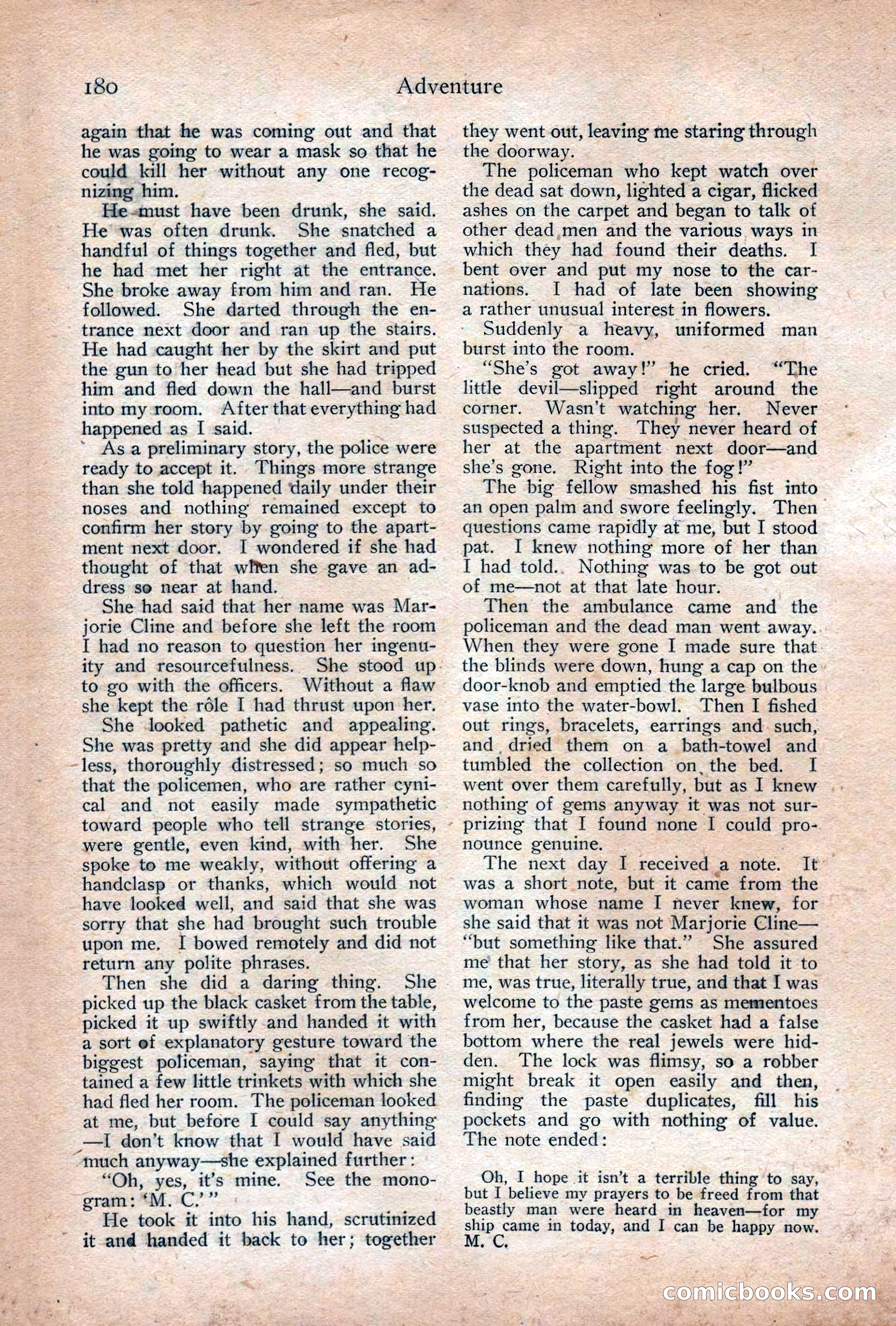 Adventure Magazine Cover, December 18, 1919 — page 194 of 208