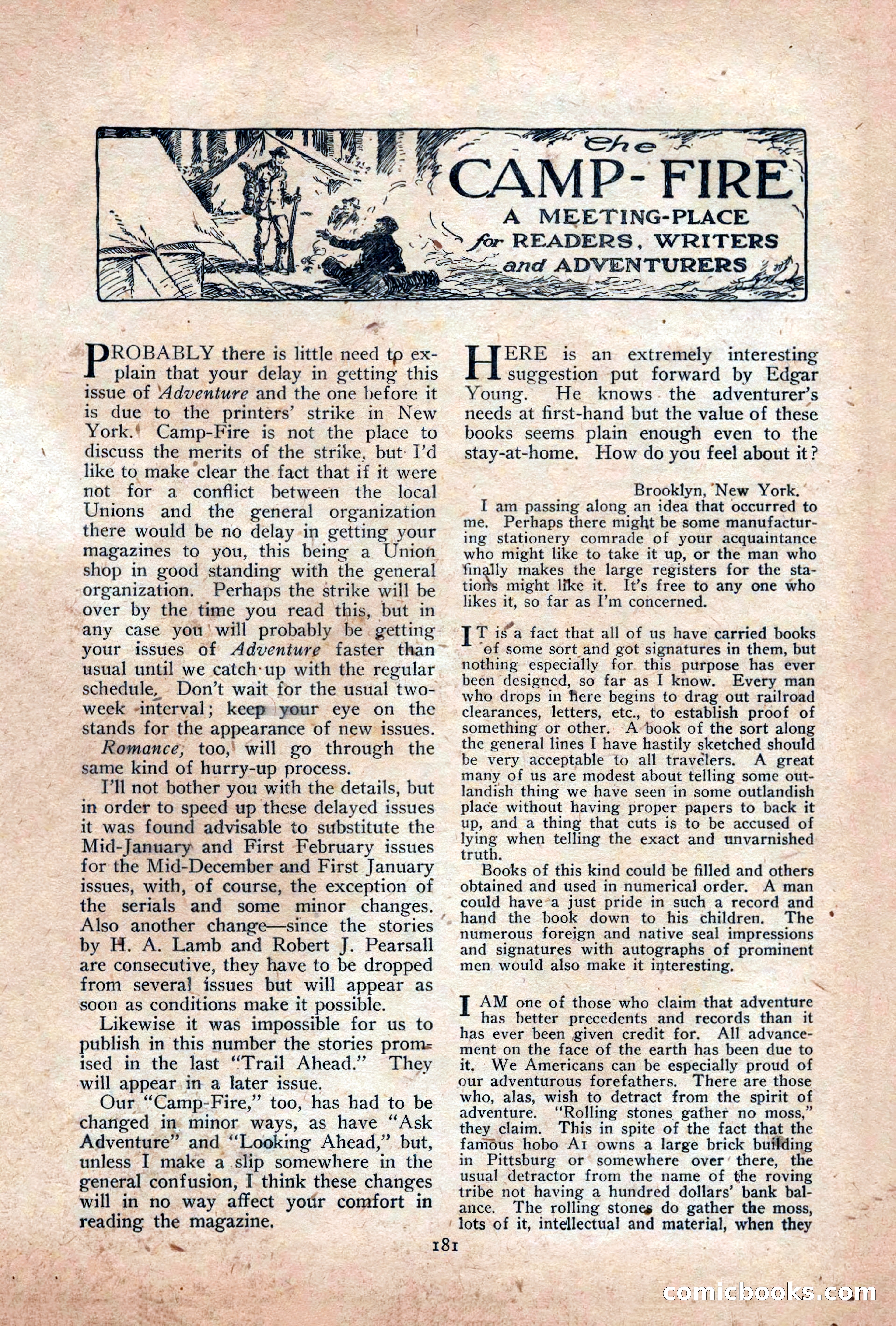 Adventure Magazine Cover, December 18, 1919 — page 195 of 208