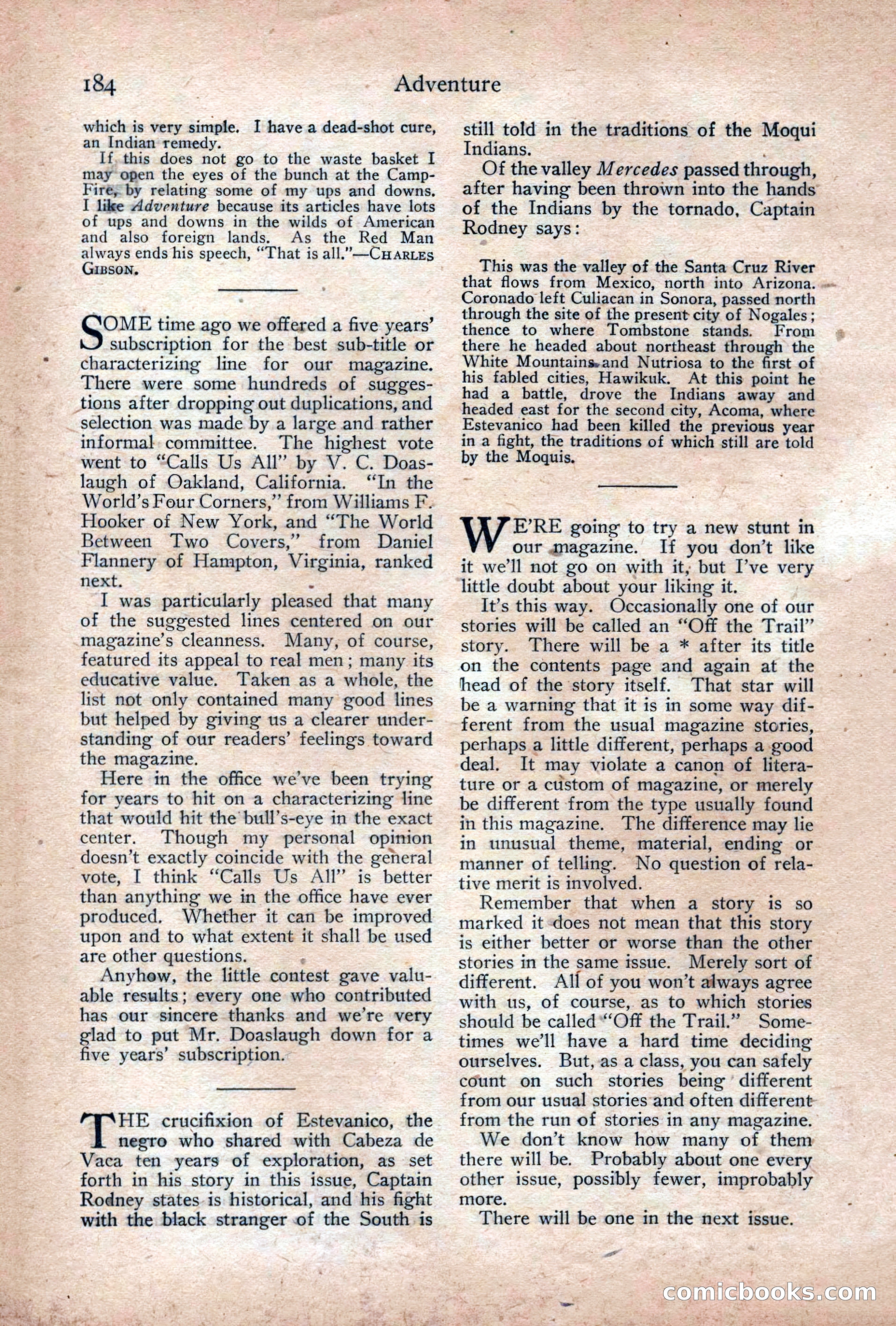 Adventure Magazine Cover, December 18, 1919 — page 198 of 208