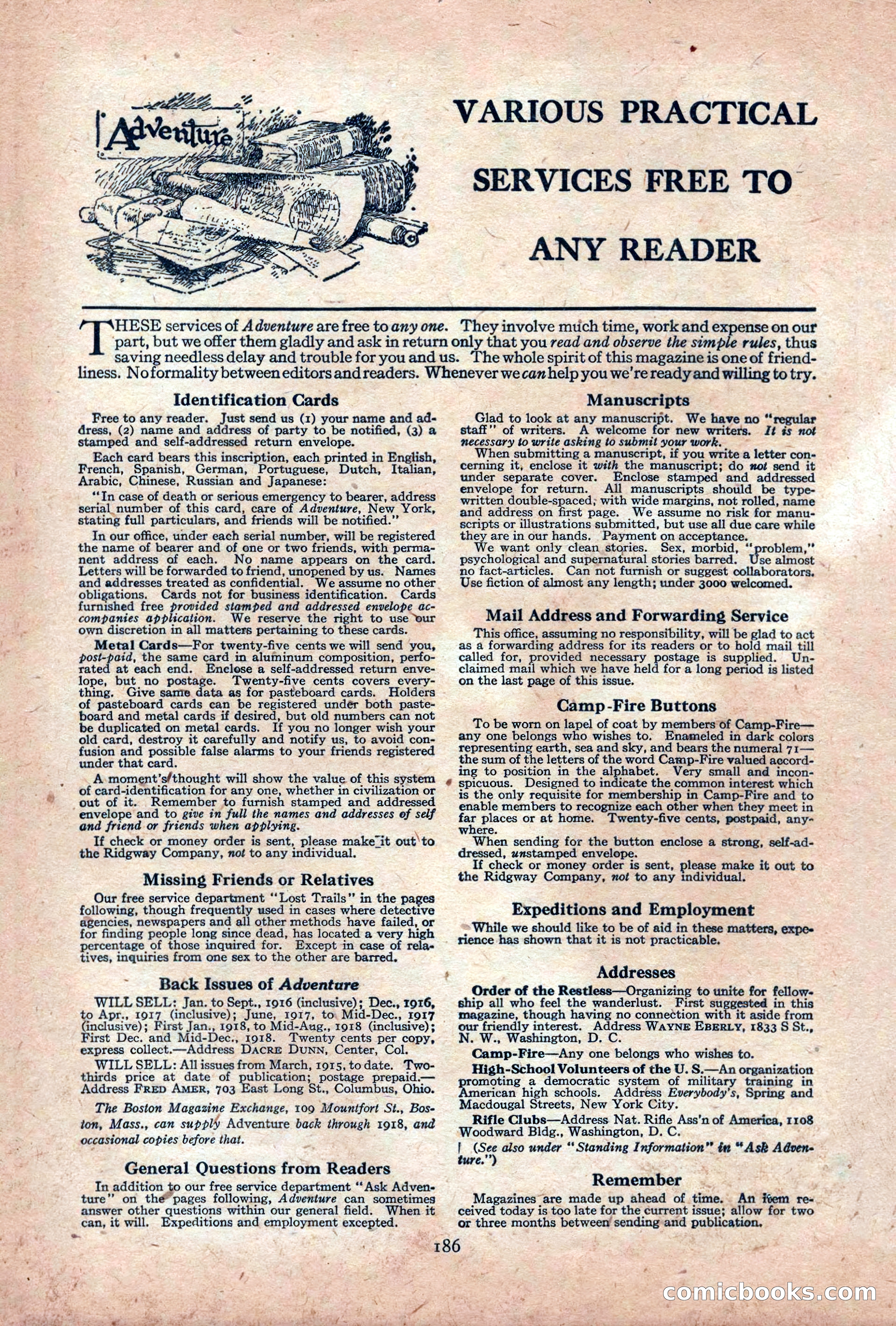Adventure Magazine Cover, December 18, 1919 — page 200 of 208