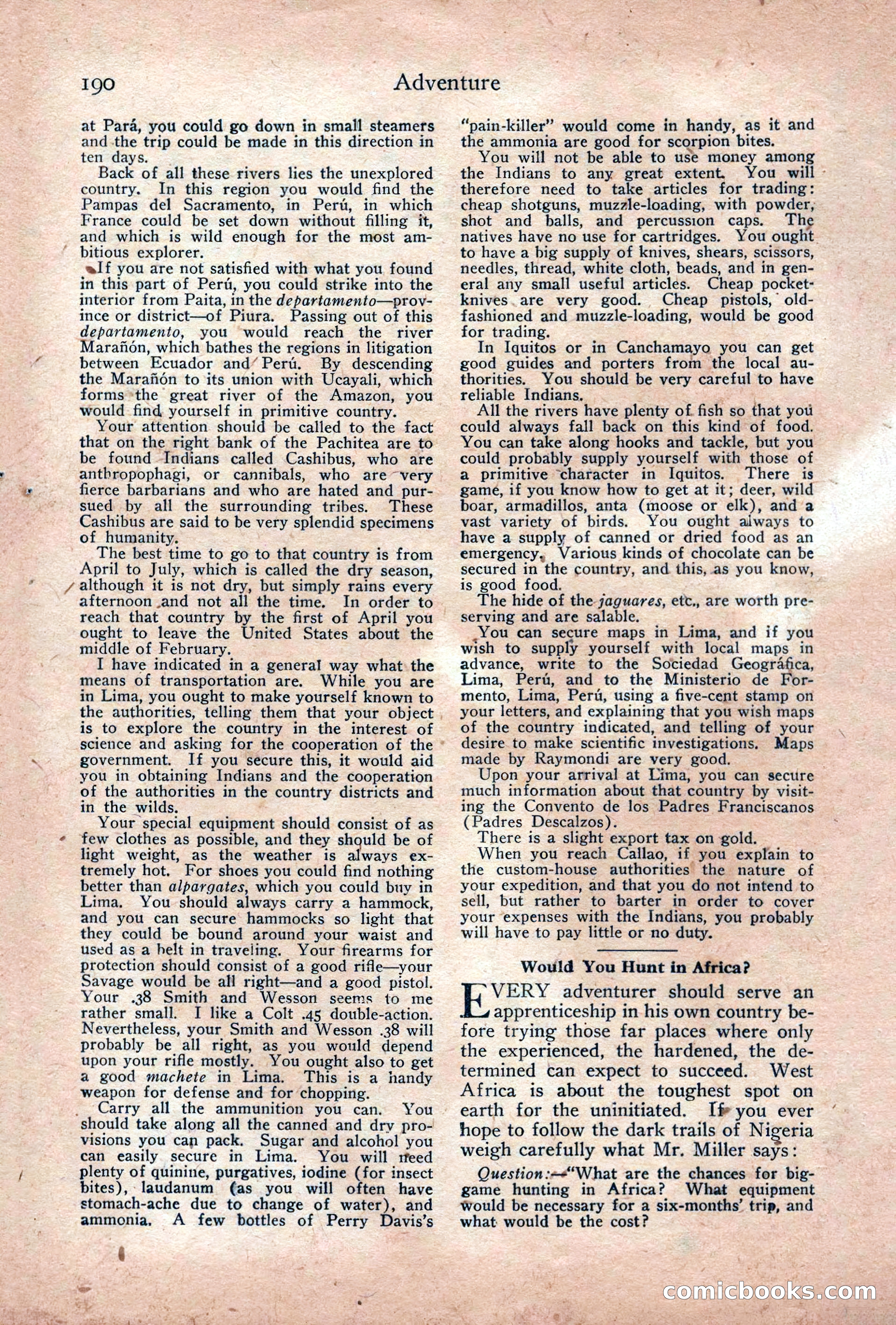 Adventure Magazine Cover, December 18, 1919 — page 204 of 208