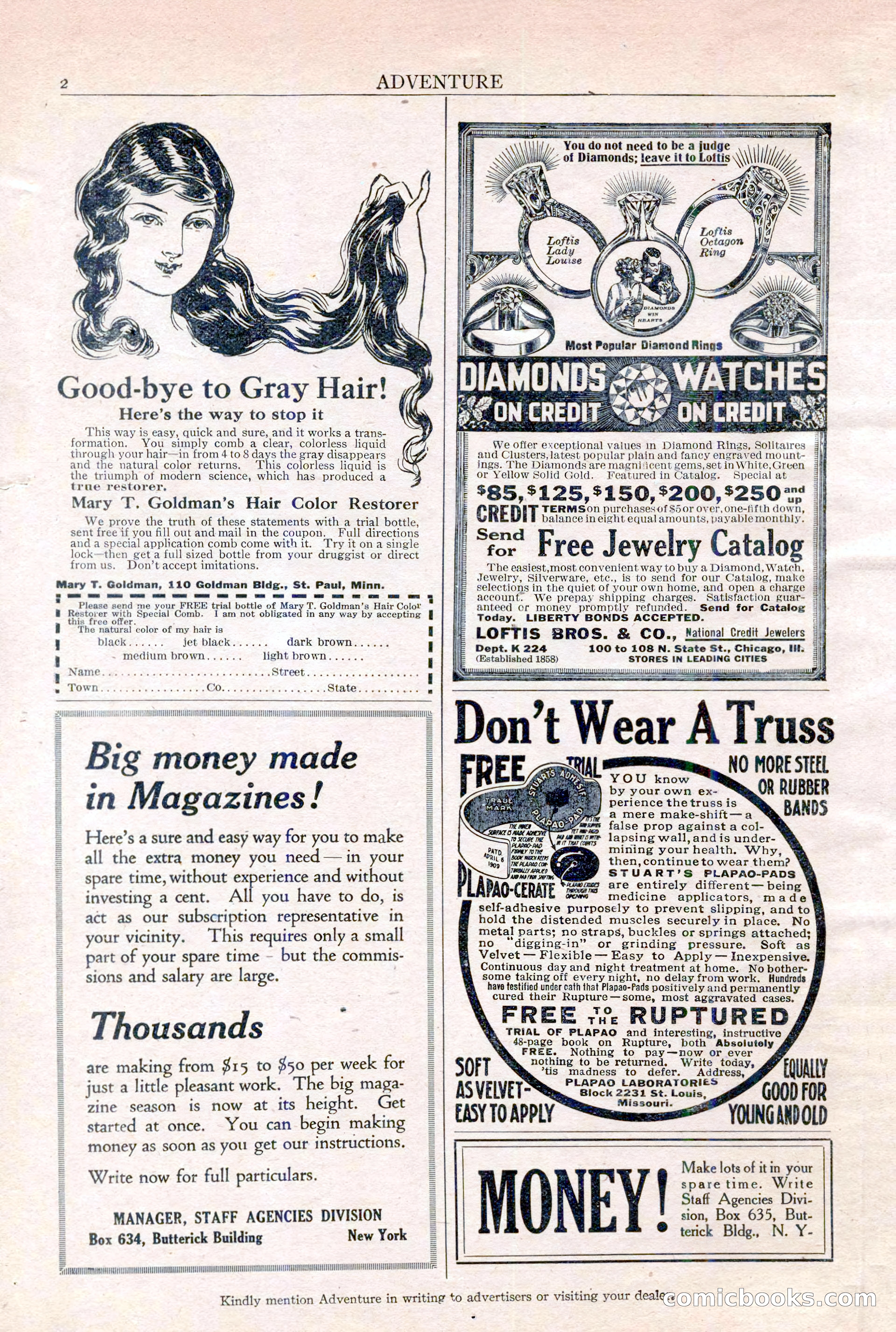 Adventure Magazine Cover, February 3, 1921 — page 4 of 200