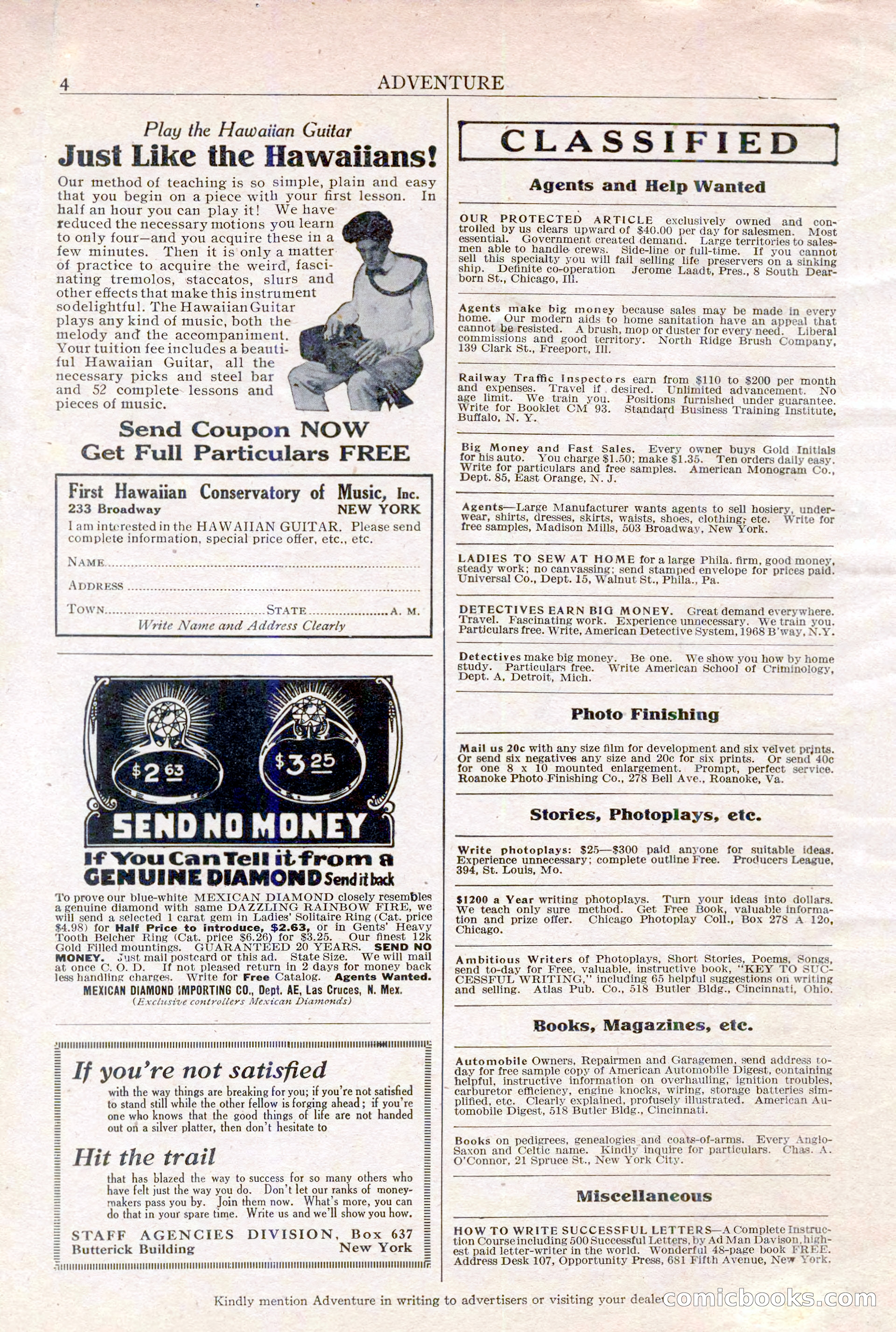 Adventure Magazine Cover, February 3, 1921 — page 6 of 200