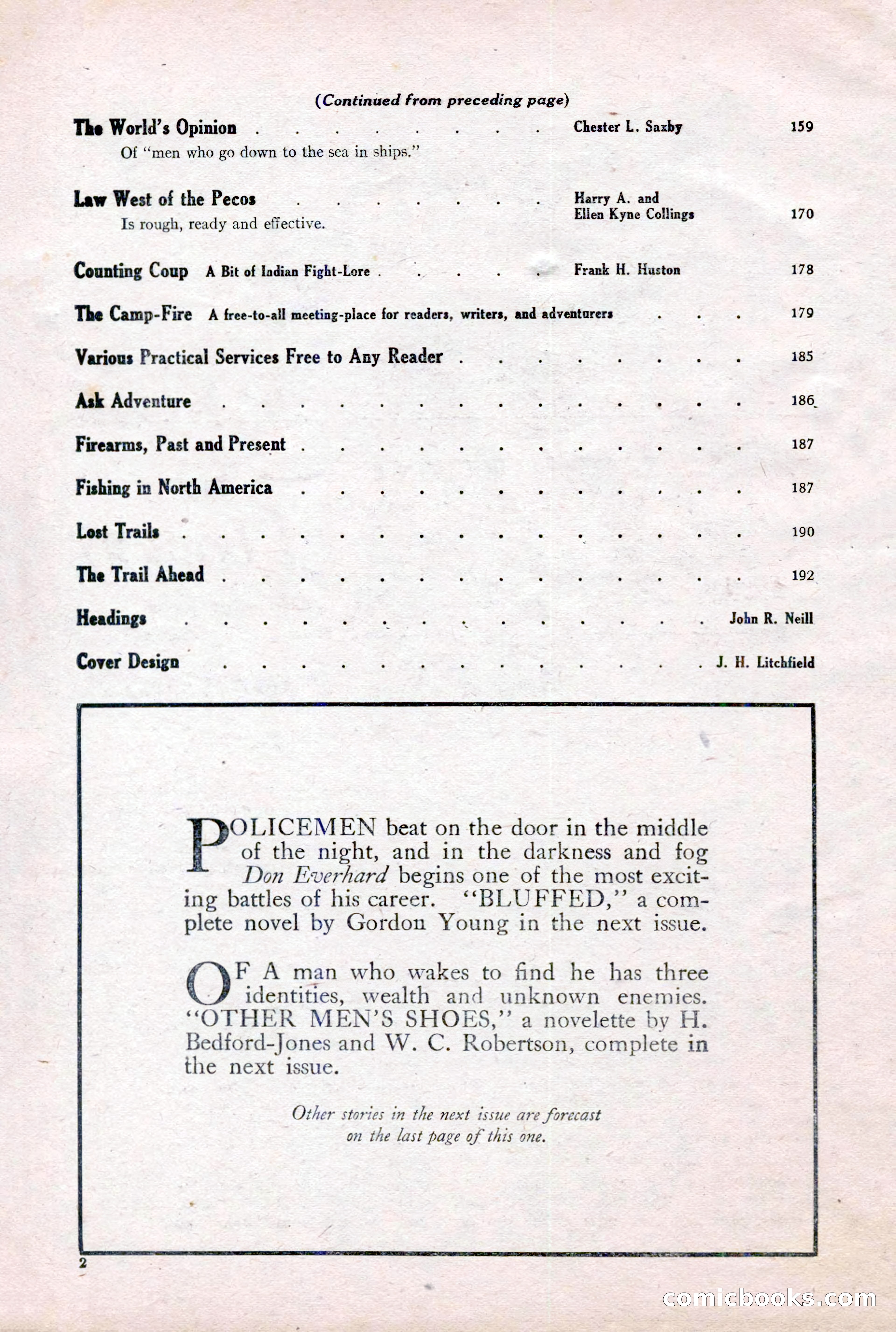 Adventure Magazine Cover, February 3, 1921 — page 8 of 200