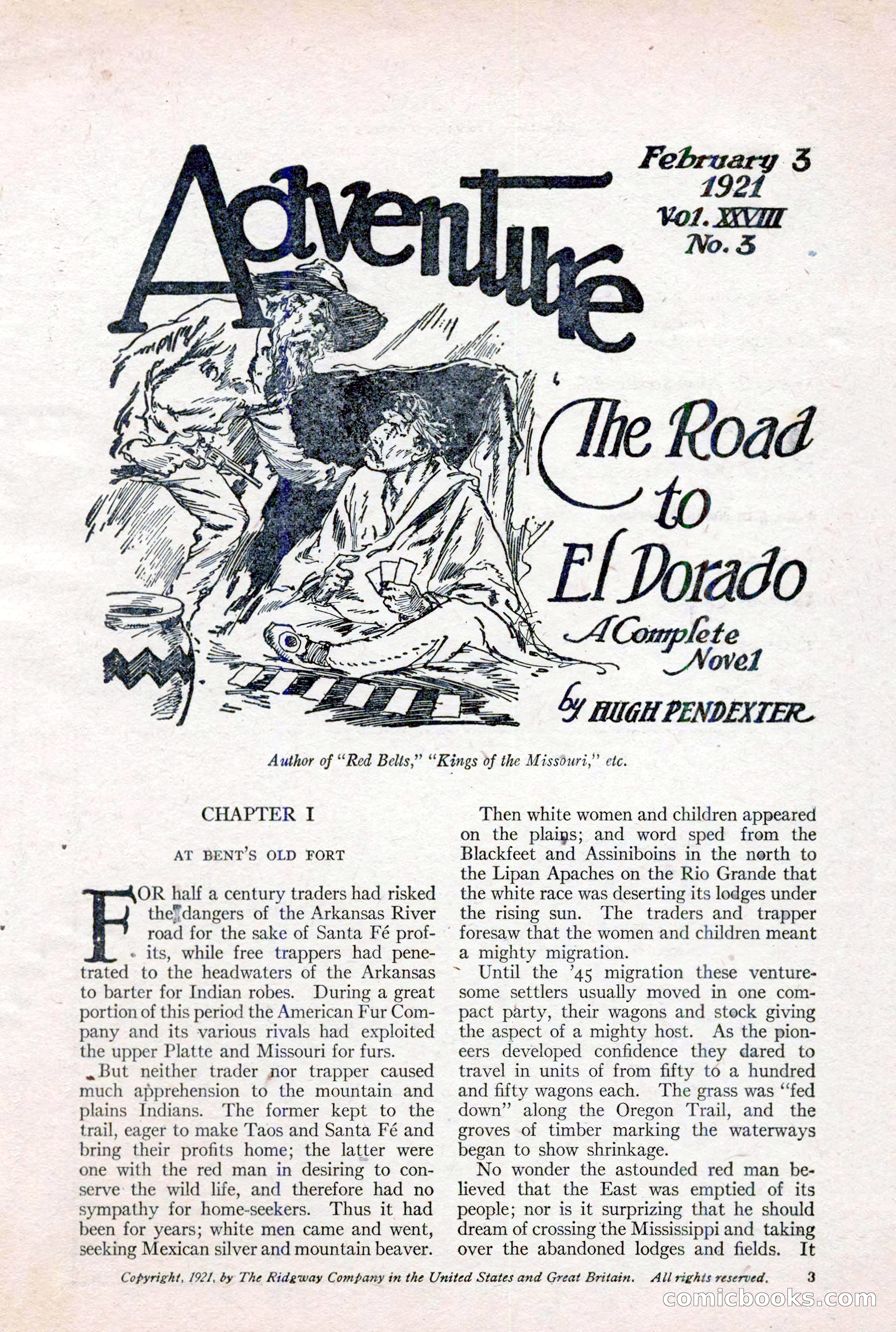 Adventure Magazine Cover, February 3, 1921 — page 9 of 200