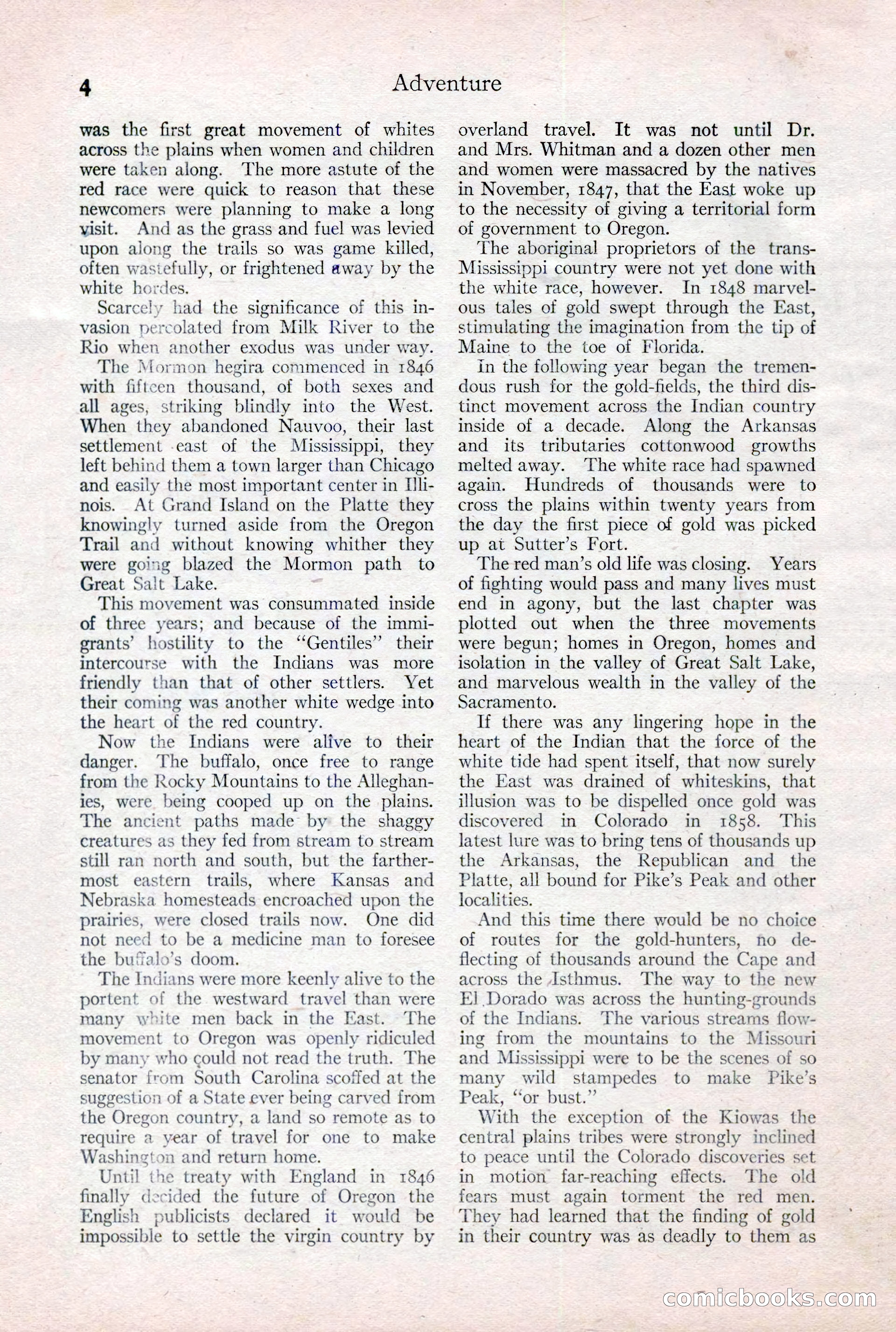 Adventure Magazine Cover, February 3, 1921 — page 10 of 200