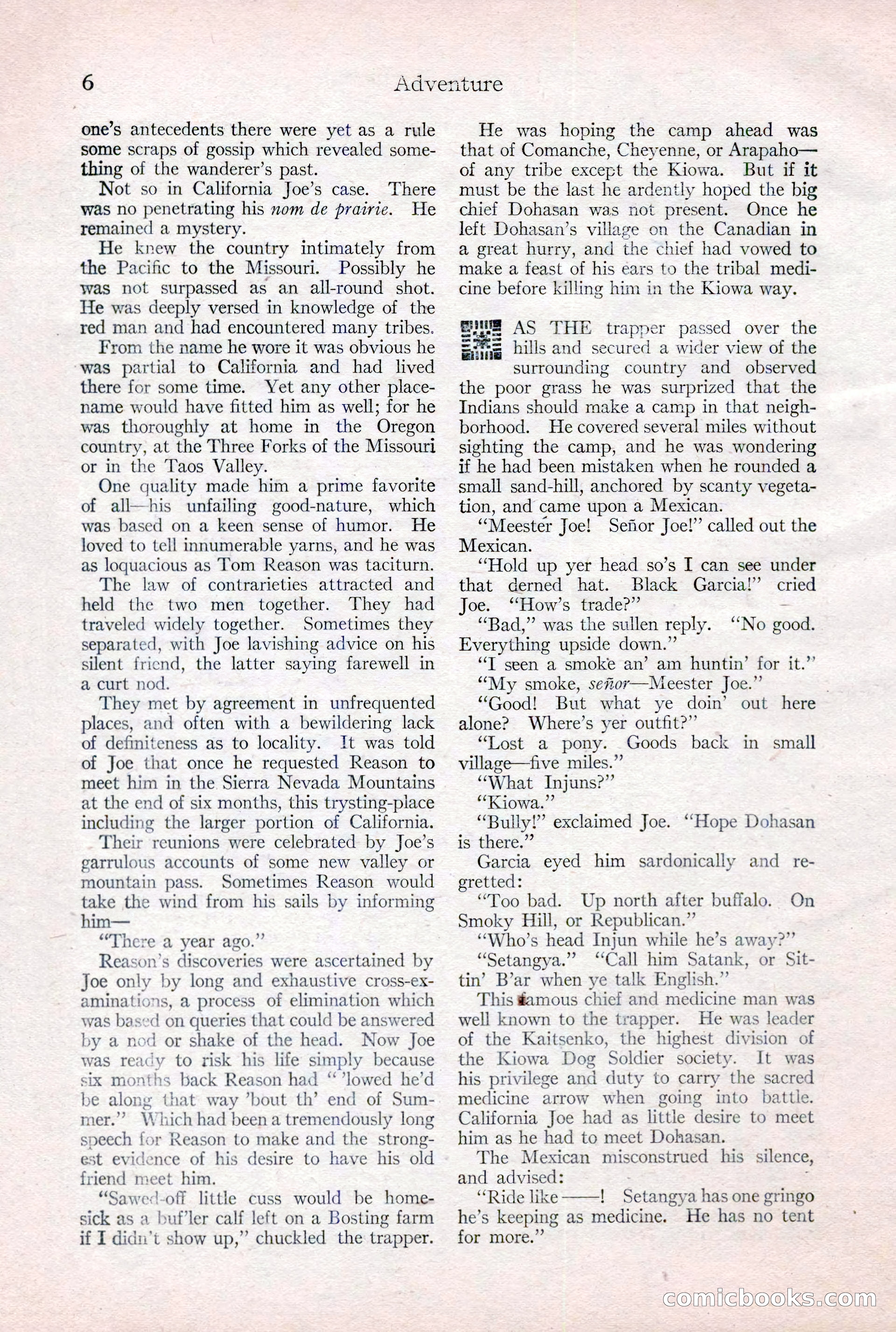 Adventure Magazine Cover, February 3, 1921 — page 12 of 200
