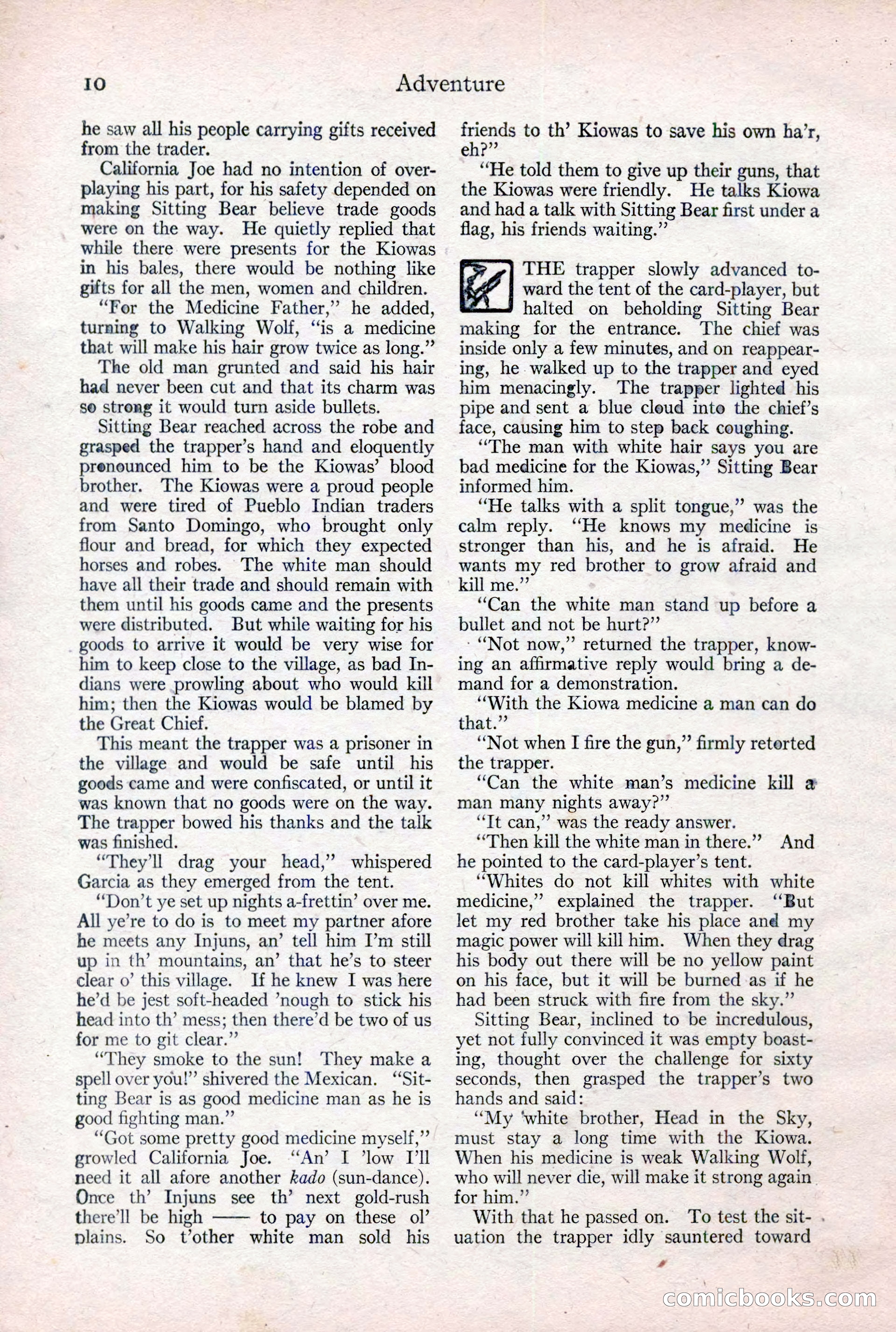 Adventure Magazine Cover, February 3, 1921 — page 16 of 200