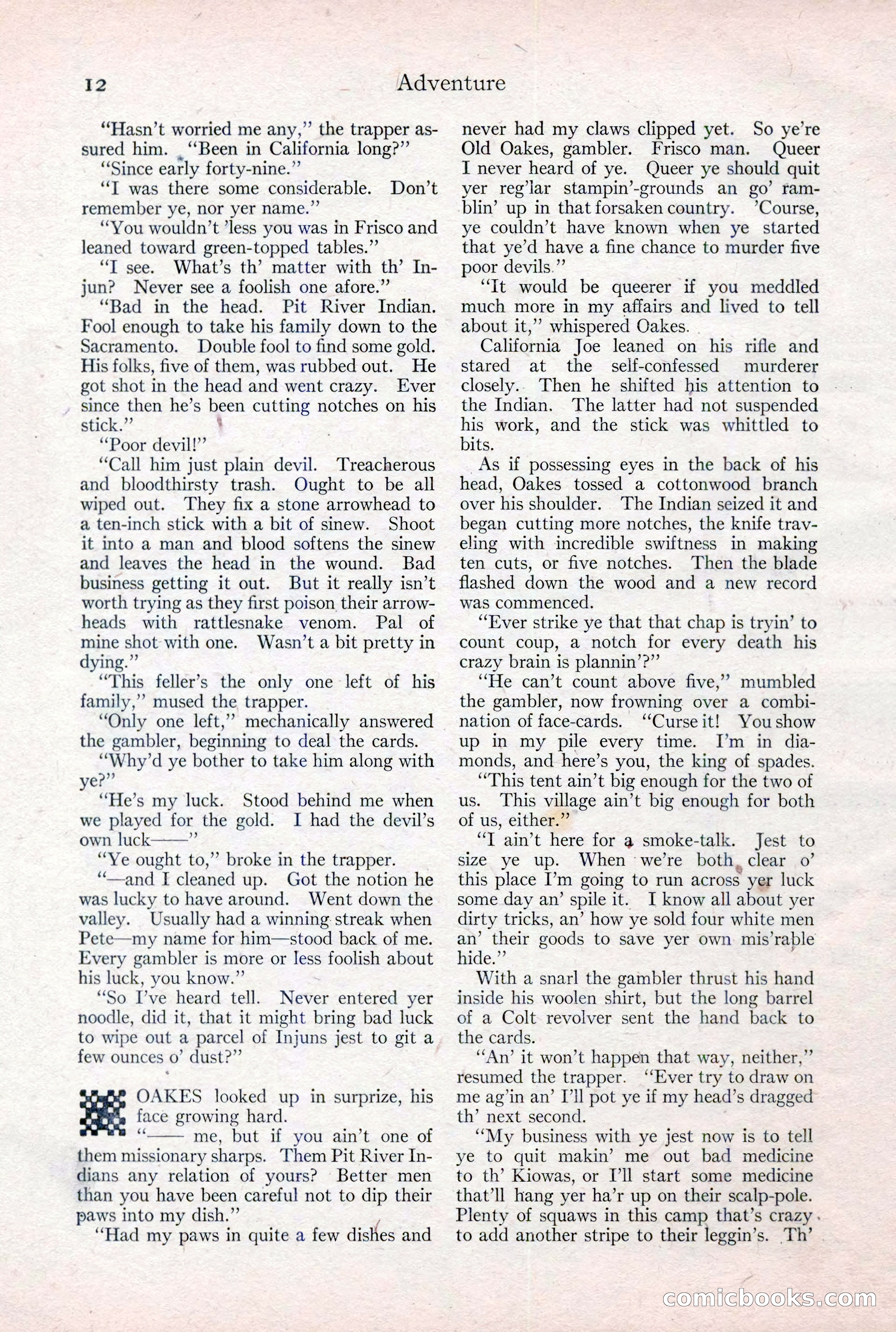 Adventure Magazine Cover, February 3, 1921 — page 18 of 200