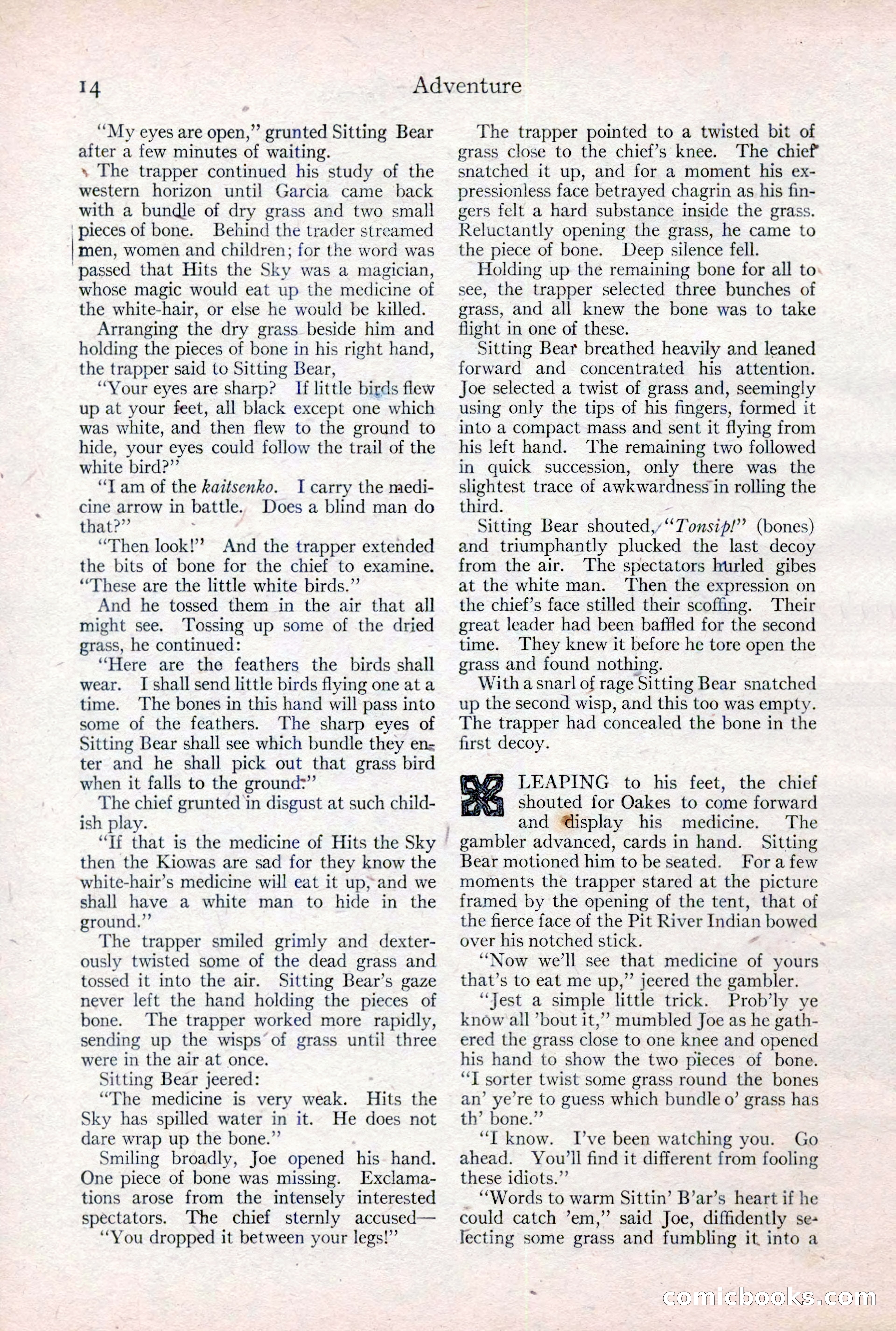 Adventure Magazine Cover, February 3, 1921 — page 20 of 200