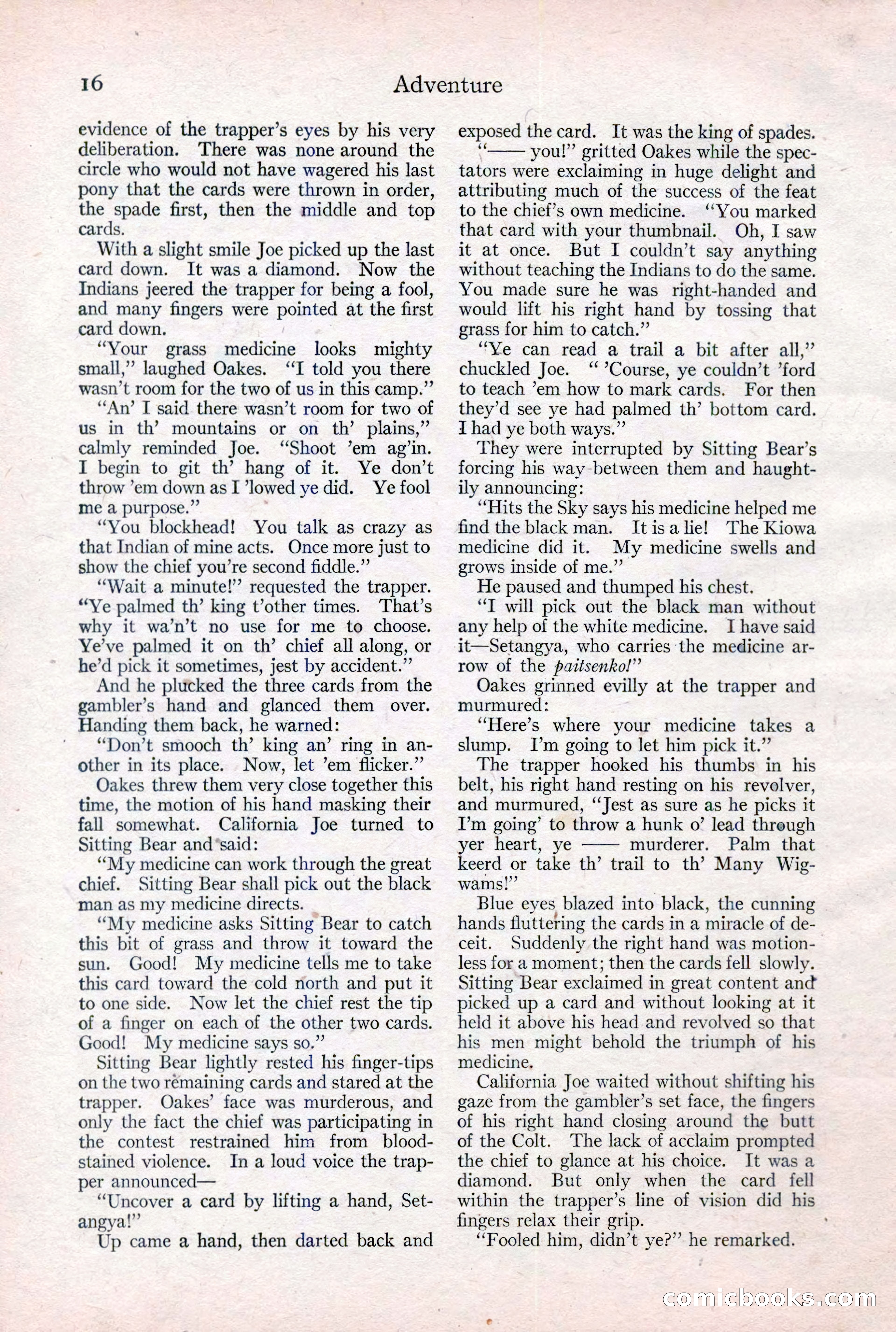 Adventure Magazine Cover, February 3, 1921 — page 22 of 200