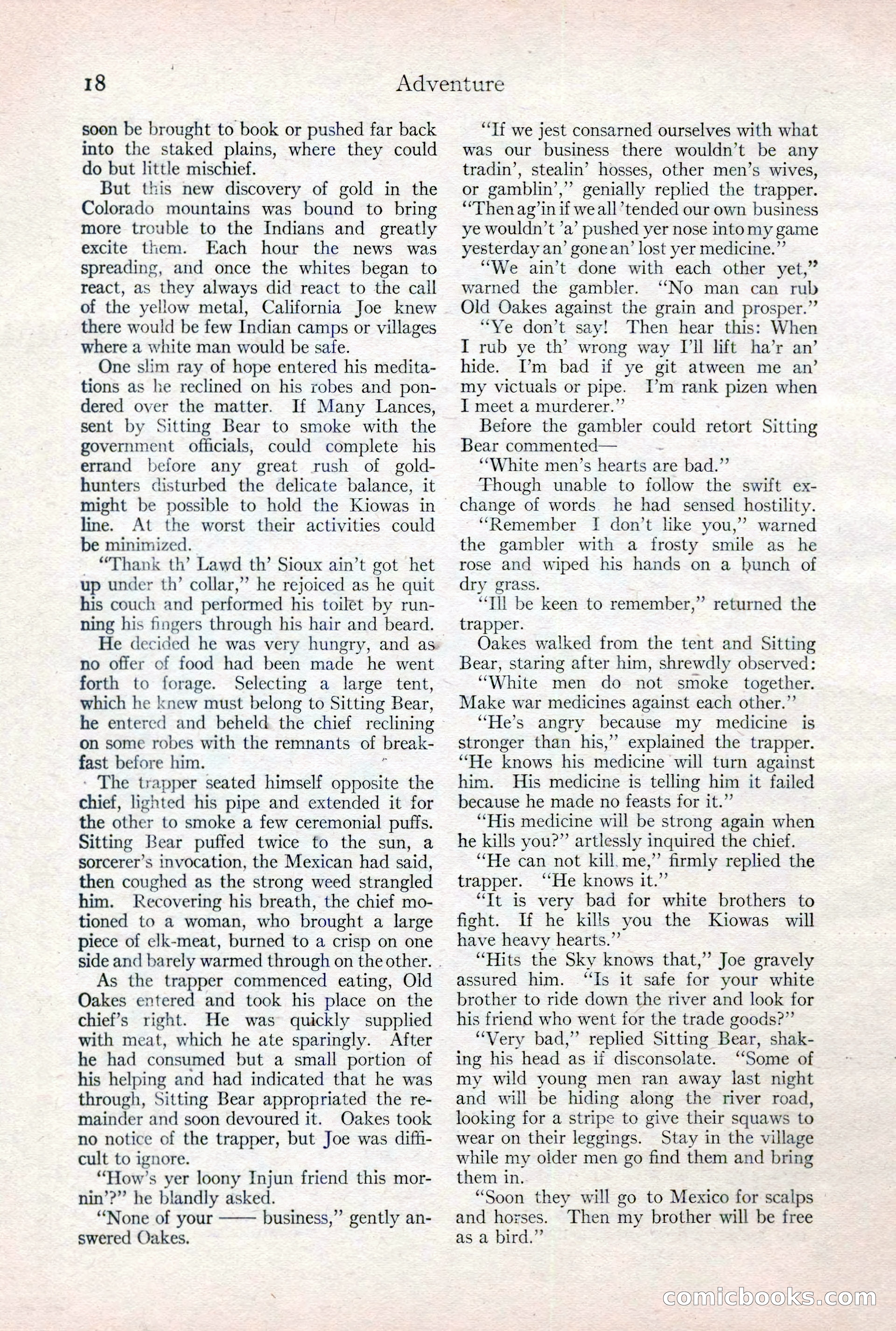 Adventure Magazine Cover, February 3, 1921 — page 24 of 200